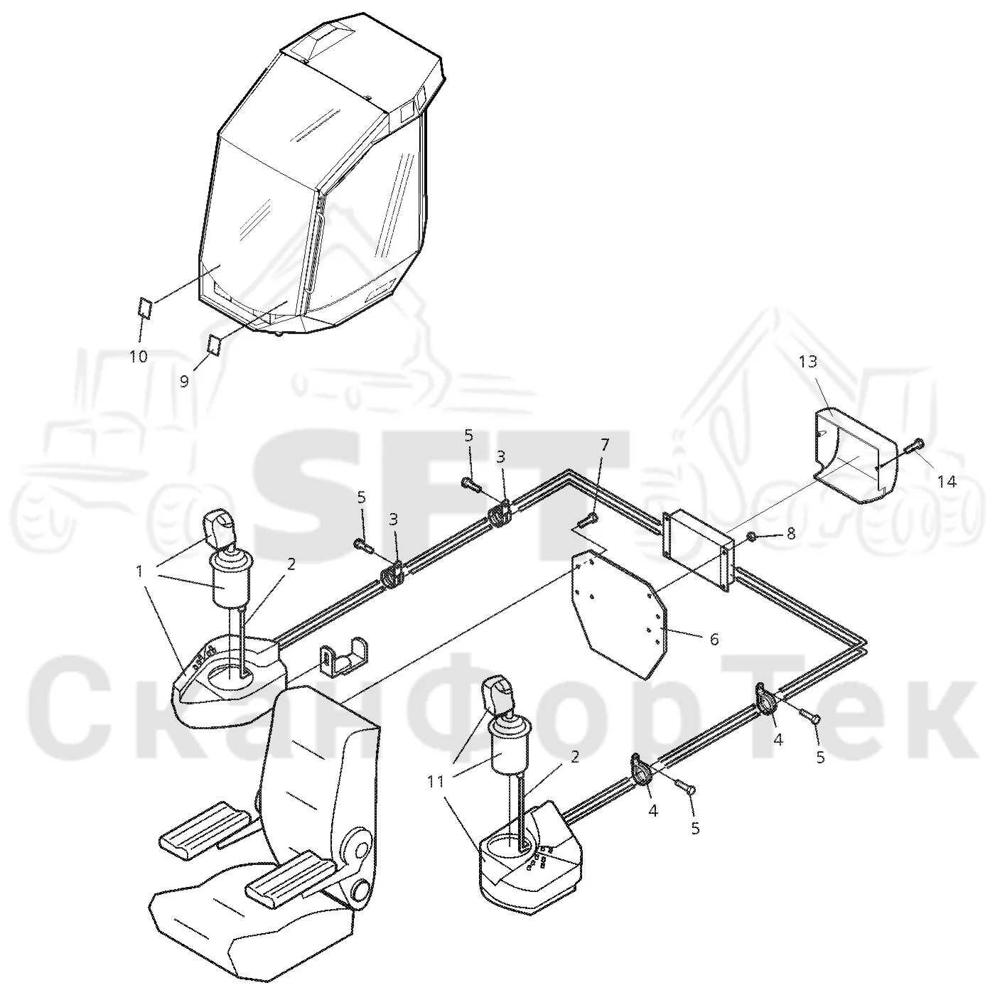 Схема: Valmet / Лесозаготовительные машины / Valmet 921 / Valmet 921 Ch 13271- / Valmet 921 Ch 13271- / Каталог запасных частей / Система управления / Регулятор / Рычаги электрооборудования / Mini joystick 1600 crane