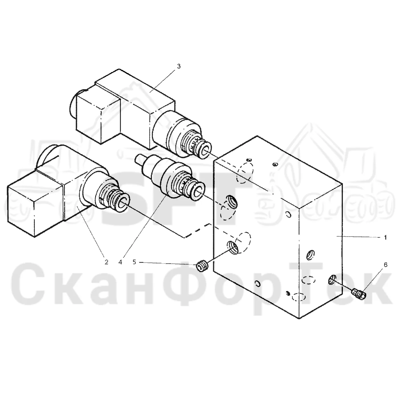 Схема: Valmet / Лесозаготовительные машины / Valmet 921 / Valmet 921 Ch -13270 / Valmet 921 Ch -13270 / Каталог запасных частей / Гидравлика / Гидравлические насосы / Сигнал LS линии гидравлики / Блок