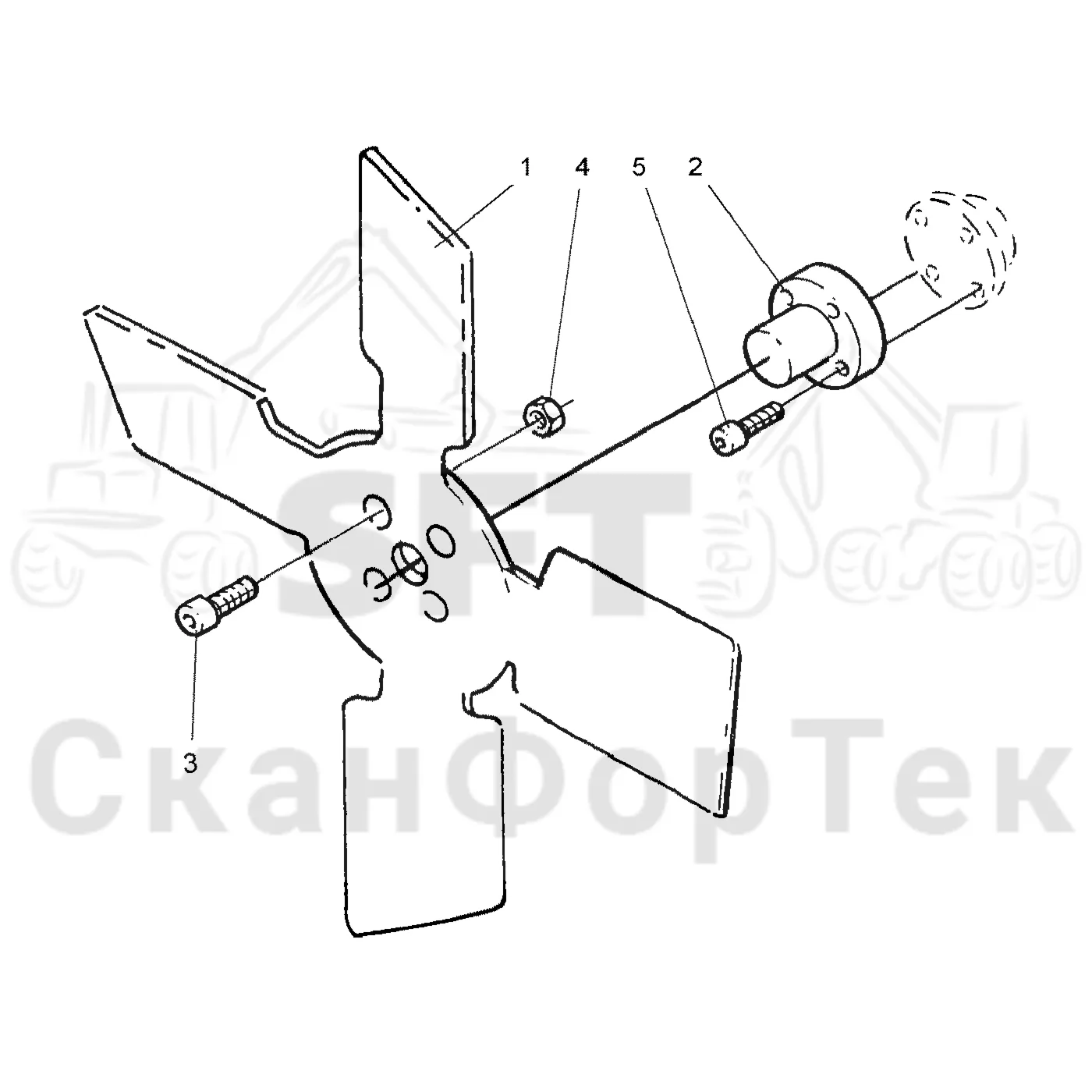 Схема: Valmet / Форвардер / Valmet 860.1 / Valmet 860.1 Ch. -115420 / Valmet 860.1 Ch. -115420 / Каталог запасных частей / Двигатель / Система охлаждения / Вентилятор / Стационарно закрепленный вентилятор