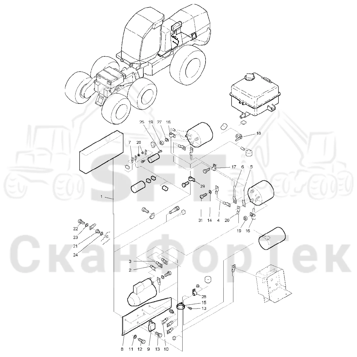 Схема: Valmet / Лесозаготовительные машины / Valmet 921 / Valmet 921 Ch -13270 / Valmet 921 Ch -13270 / Каталог запасных частей / Двигатель / Электрический / Комплект кабелей двигателя