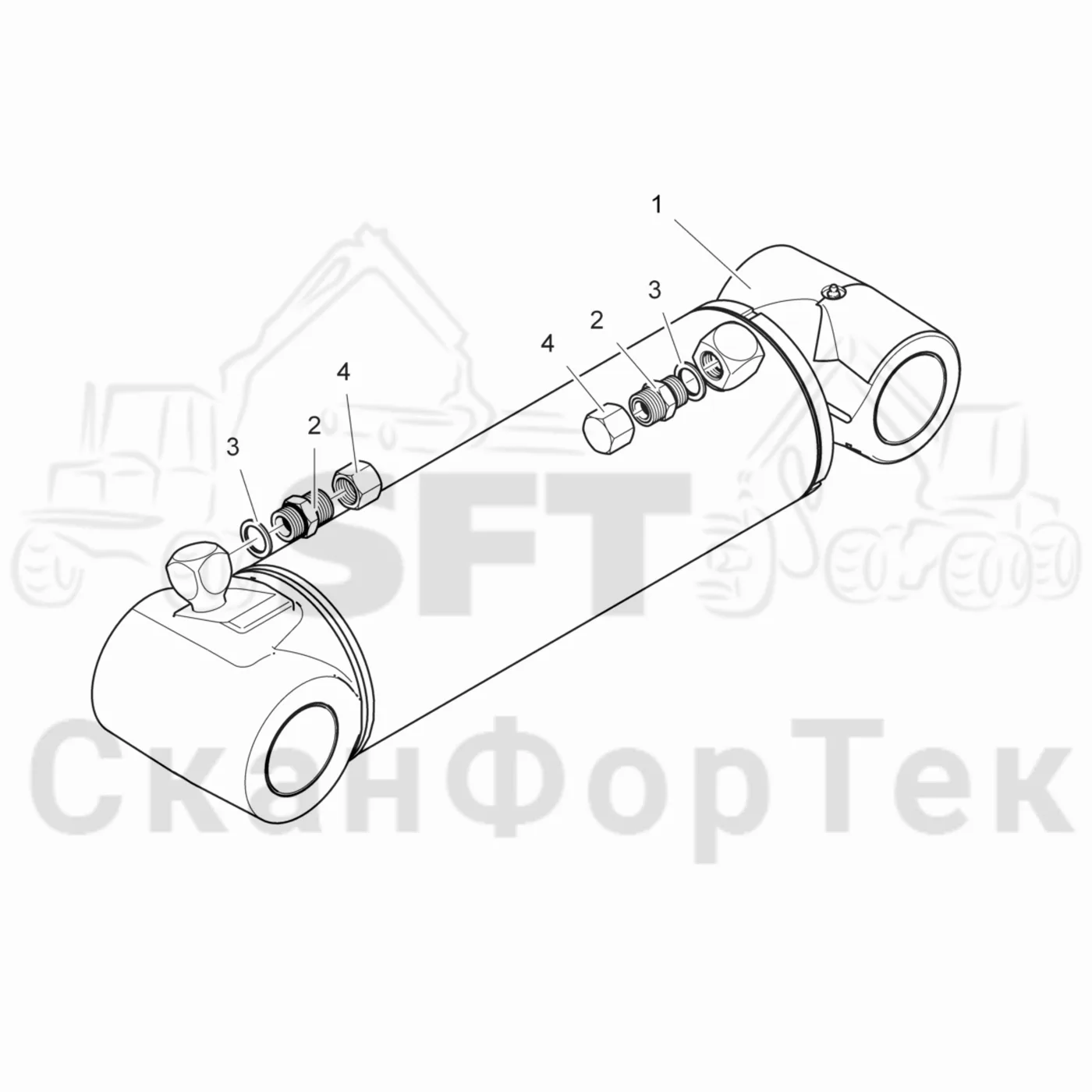 Схема: Komatsu / Лесозаготовительные машины / 901.4 / Каталог запасных частей / Подъемный кран / Подъемные краны / CRH 15 / CRH 15 / Основная стрела / Гидравлика