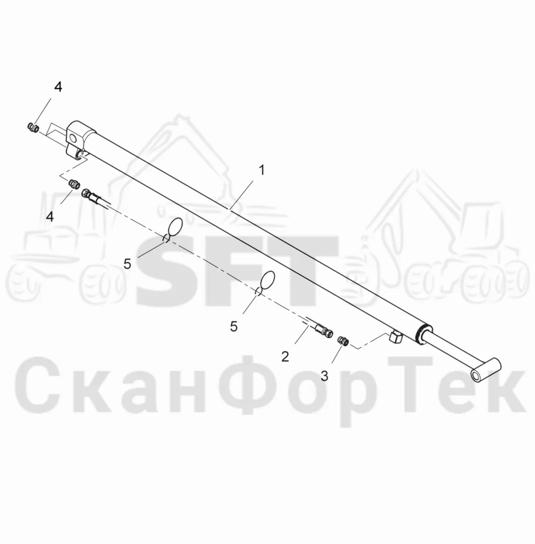 Схема: Valmet / Лесозаготовительные машины / Valmet 901TX / Valmet 901TX / Каталог запасных частей / Подъемный кран / Подъемные краны / CRH 16 / CRH 16 / Телескопическая стрела / Телескопический цилиндр