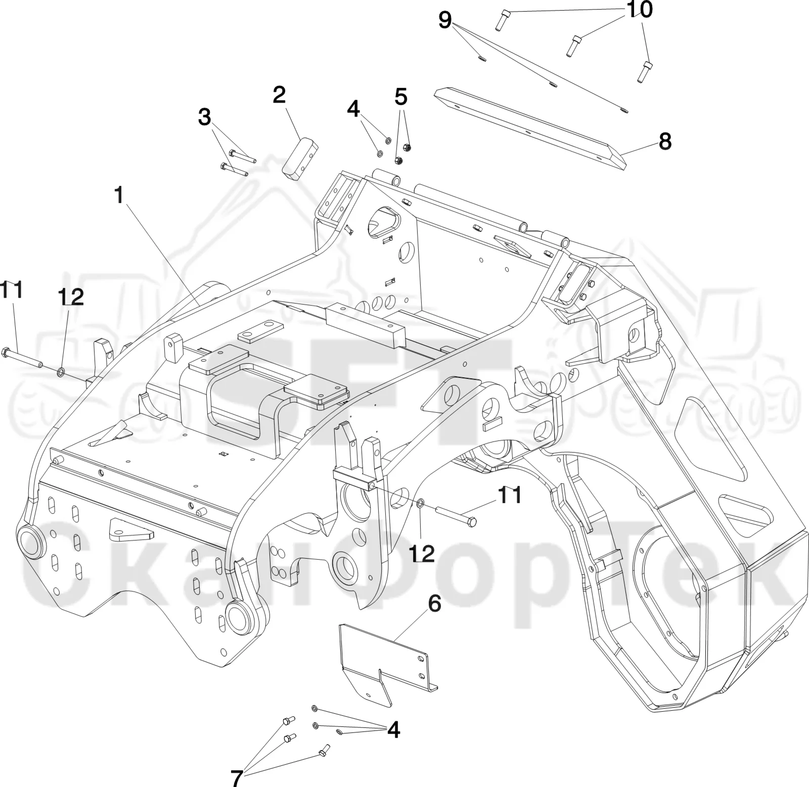 Схема: Komatsu / Лесозаготовительные машины / 931XC S/N 9313021208- / Каталог запасных частей / Лесозаготовительное оборудование / Головка лесозаготовительной машины / V132E / Каталог запасных частей / шасси / шасси