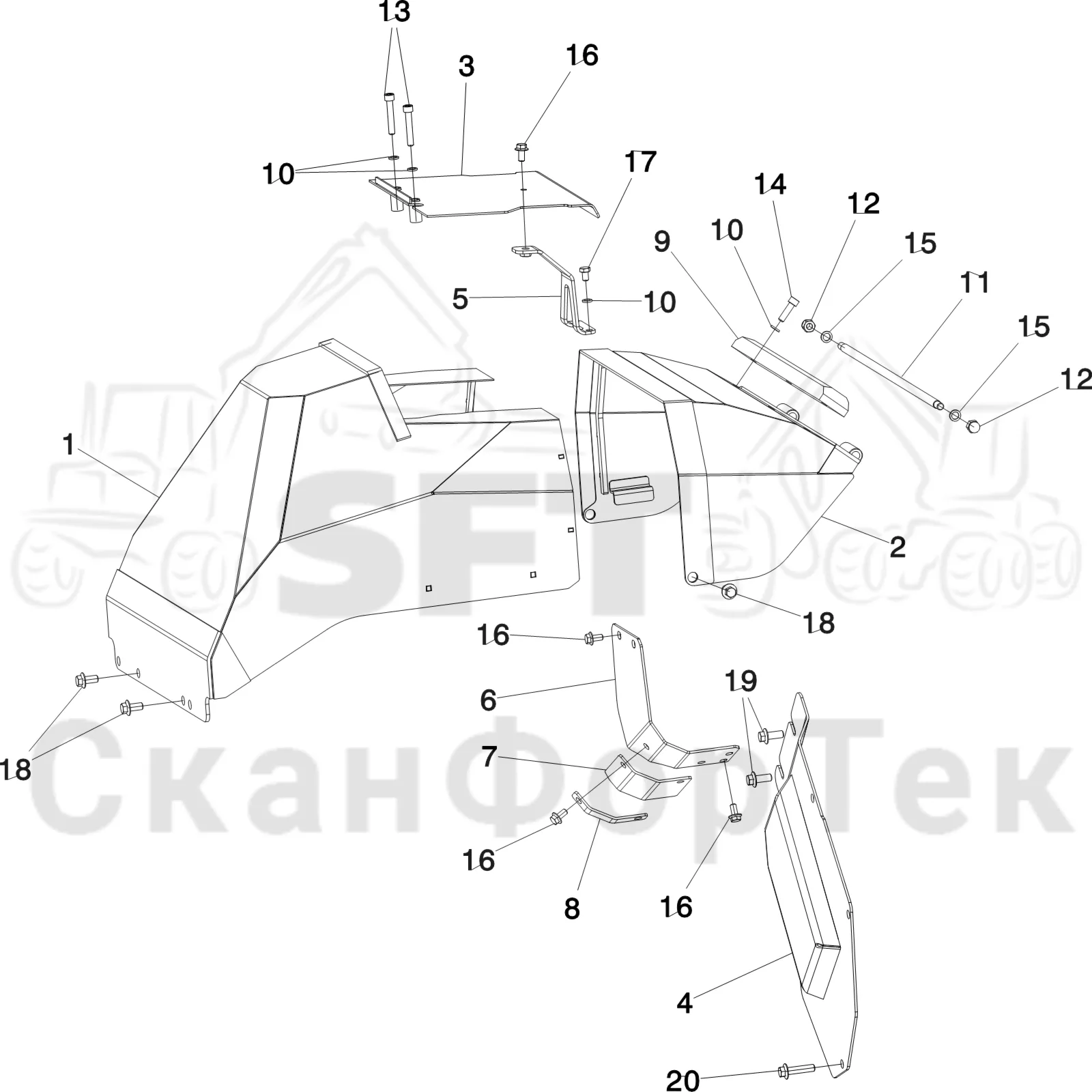 Схема: Komatsu / Лесозаготовительные машины / 931 S/N 9310021067- / Каталог запасных частей / Лесозаготовительное оборудование / Головка лесозаготовительной машины / V132E / Каталог запасных частей / шасси / Eaiio HD