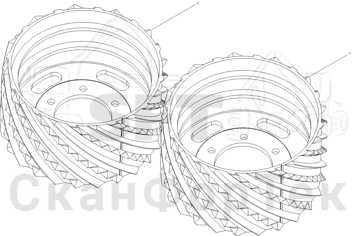 Схема: Komatsu / Лесозаготовительные машины / 931XC S/N 9313021208- / Каталог запасных частей / Лесозаготовительное оборудование / Головка лесозаготовительной машины / V132E / Каталог запасных частей / Подача / Подающие ролики