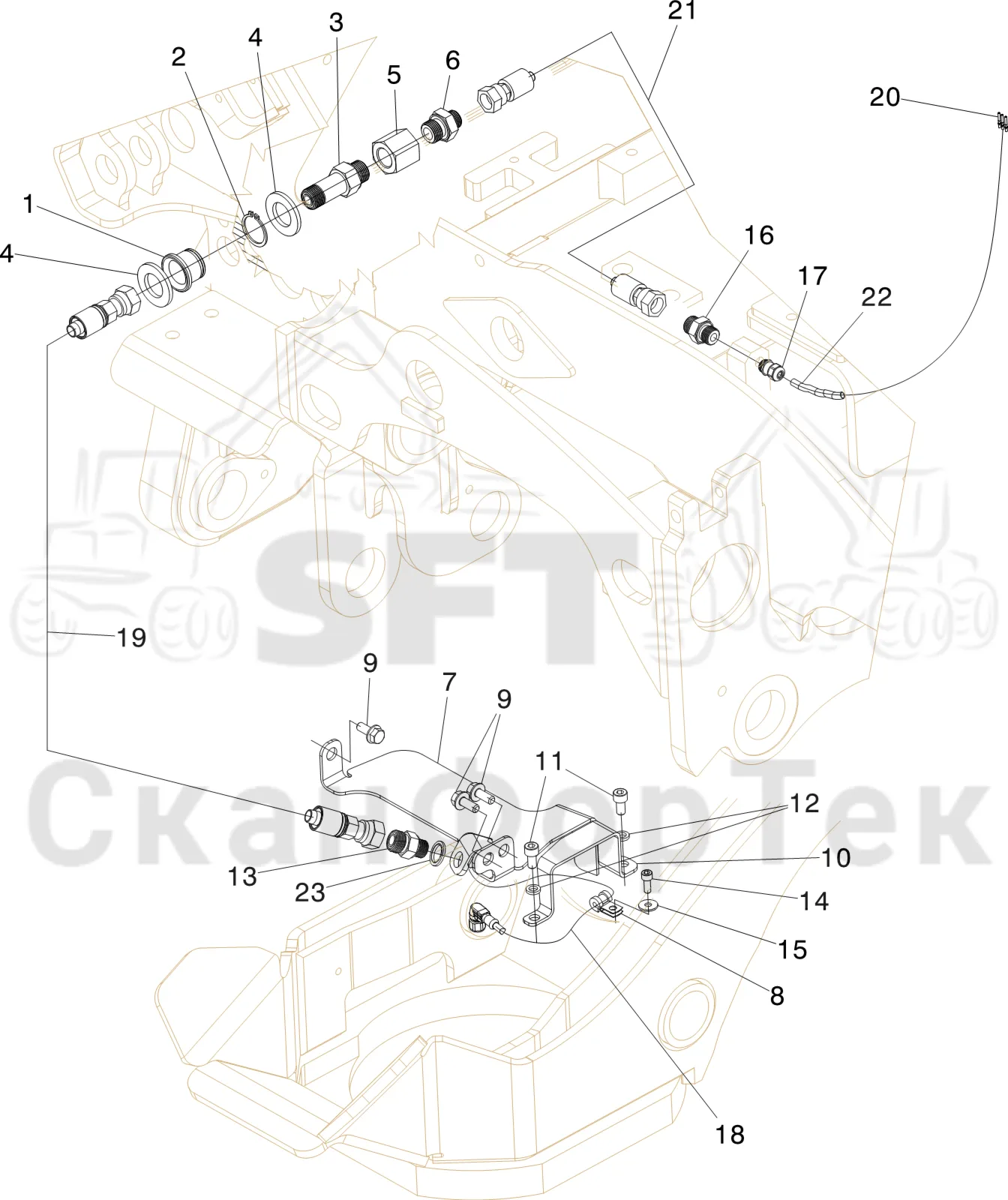 Схема: Komatsu / Лесозаготовительные машины / 931XC S/N 9313021208- / Каталог запасных частей / Лесозаготовительное оборудование / Головка лесозаготовительной машины / V132E / Каталог запасных частей / Измерение / Электрооборудование измерения длины