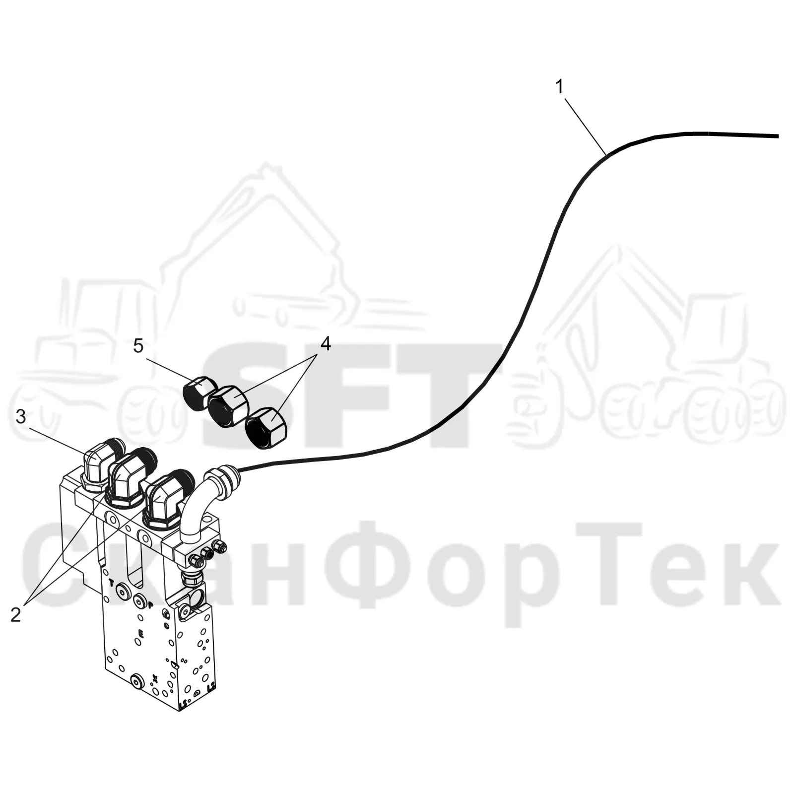 Схема: Komatsu / Лесозаготовительные машины / 931XC S/N 9313021208- / Каталог запасных частей / Лесозаготовительное оборудование / Головка лесозаготовительной машины / C123 / Каталог запасных частей / Поворотные устройства и звенья / Головка подъемного крана Общие сведения CAN JIC