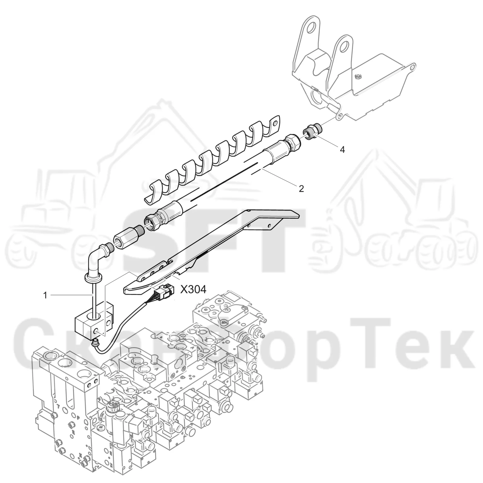Схема: Komatsu / Лесозаготовительные машины / 931XC S/N 9313021208- / Каталог запасных частей / Лесозаготовительное оборудование / Головка лесозаготовительной машины / C123 / Каталог запасных частей / Поворотные устройства и звенья / Crane-head electric CRH 18 .4 JIC