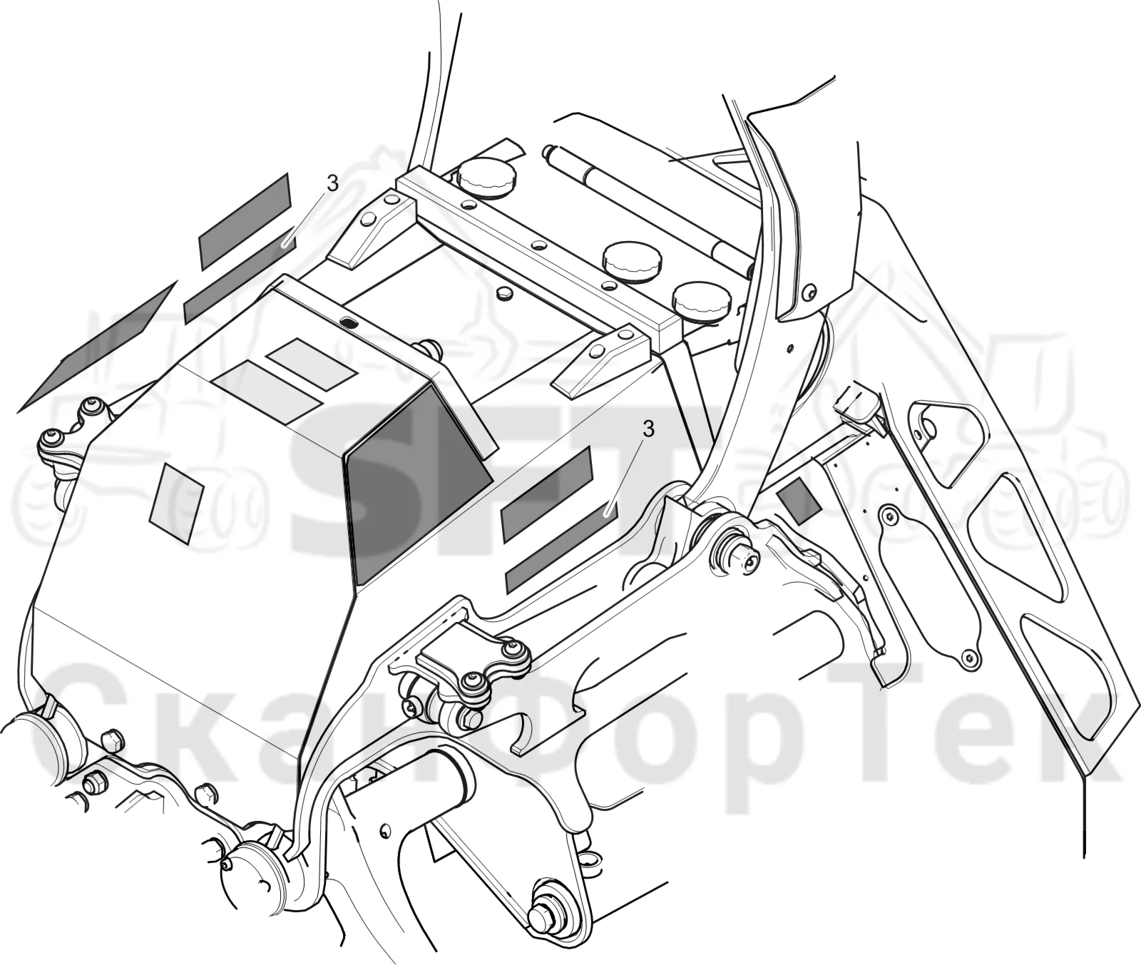 Схема: Komatsu / Лесозаготовительные машины / 931XC S/N 9313021208- / Каталог запасных частей / Лесозаготовительное оборудование / Головка лесозаготовительной машины / C123 / Каталог запасных частей / шасси / Бирки / Бирка: