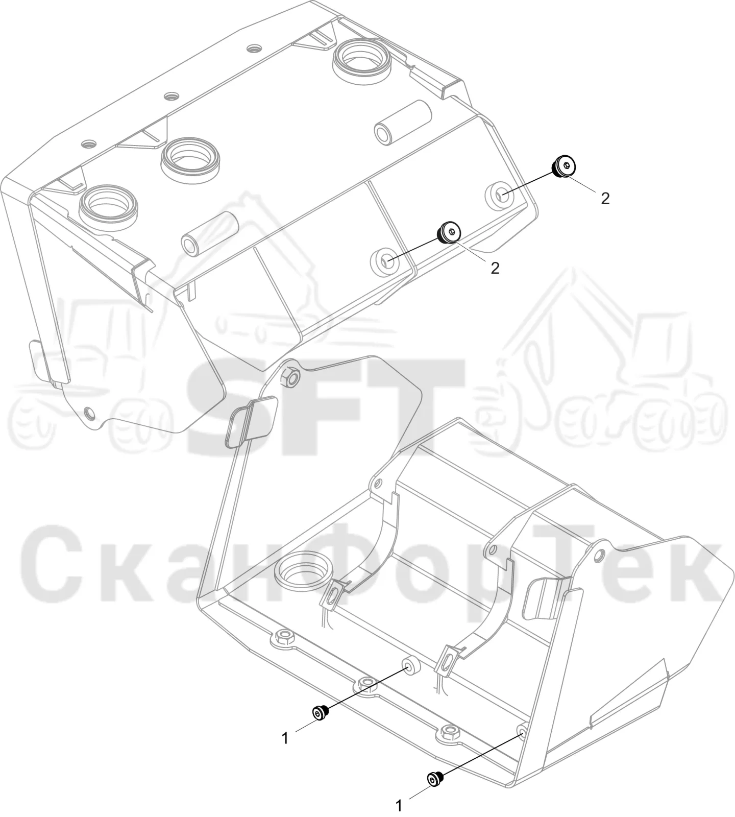 Схема: Komatsu / Лесозаготовительные машины / 931XC S/N 9313021208- / Каталог запасных частей / Лесозаготовительное оборудование / Головка лесозаготовительной машины / C123 / Каталог запасных частей / Резка / Маслобак Смазка цепи, смазка / Пробка