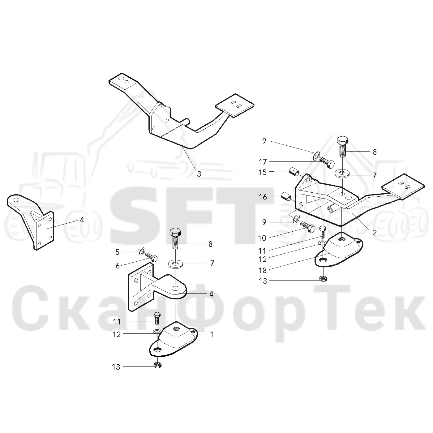Схема: Valmet / Лесозаготовительные машины / Valmet 901.1 / Valmet 901.1 / Каталог запасных частей / Двигатель / Установка двигателя / Установка двигателя