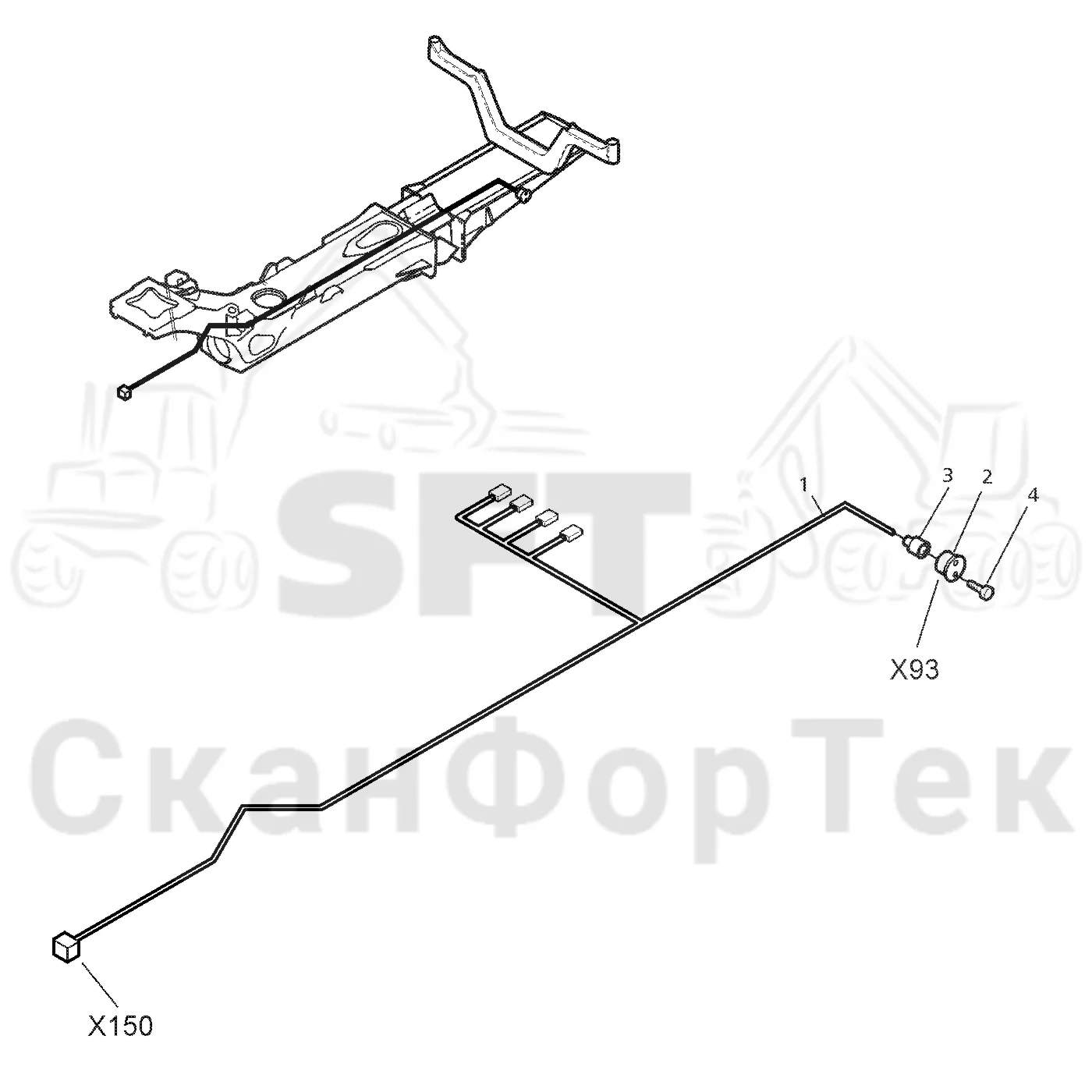 Схема: Valmet / Форвардер / Valmet 830.1 / Valmet 830.1 / Каталог запасных частей / шасси / Электрический Оборудование / Eiiieaeo eaaaeae caaiee
