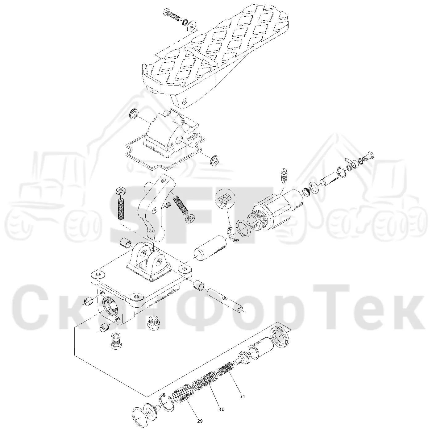 Схема: Valmet / Форвардер / Valmet 840.1 / Valmet 840.1 / Каталог запасных частей / Тормоза / Тормозной клапан / Тормозной клапан Safim
