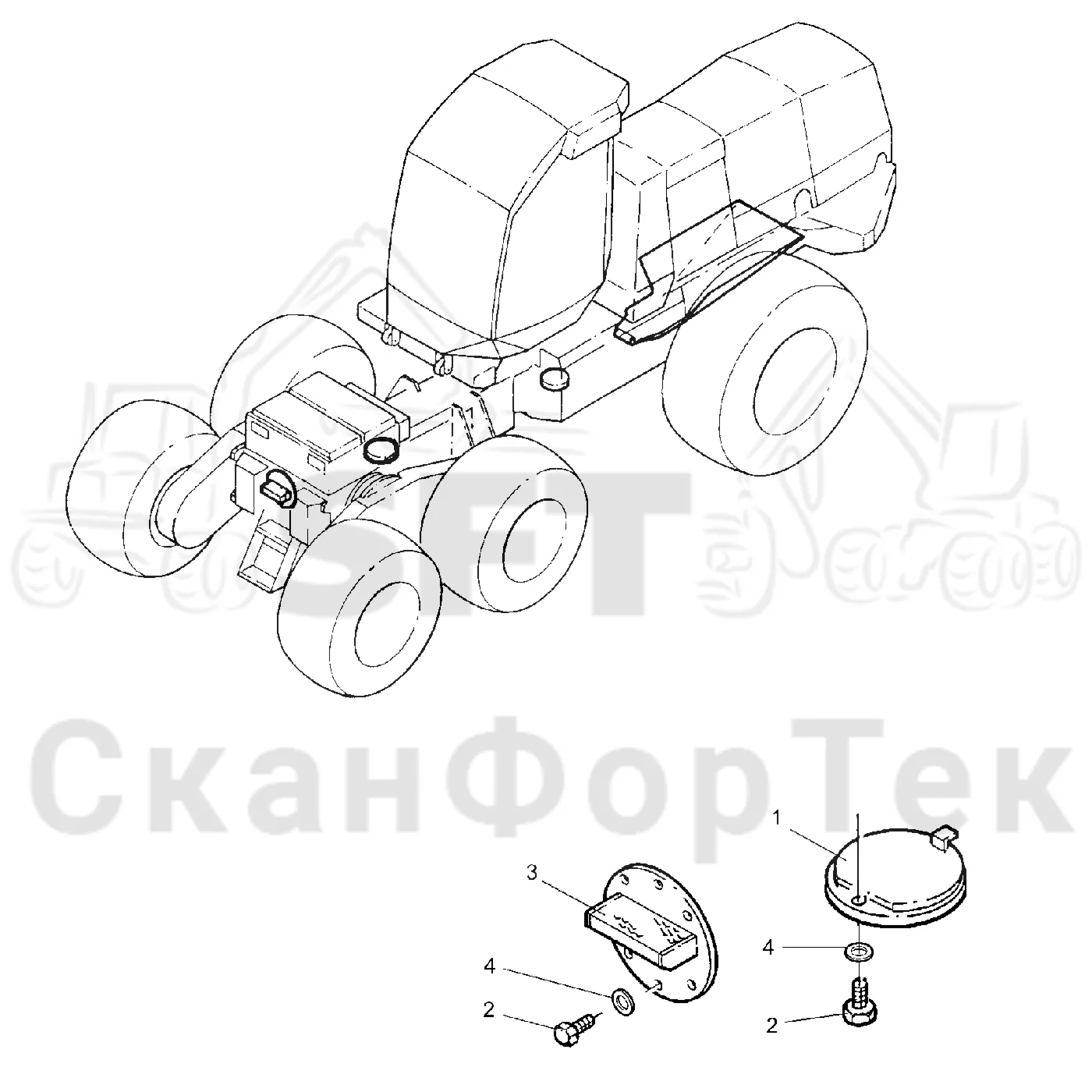 Схема: Valmet / Лесозаготовительные машины / Valmet 921 / Valmet 921 Ch -13270 / Valmet 921 Ch -13270 / Каталог запасных частей / шасси / Картеры нижние / Передний нижний картер
