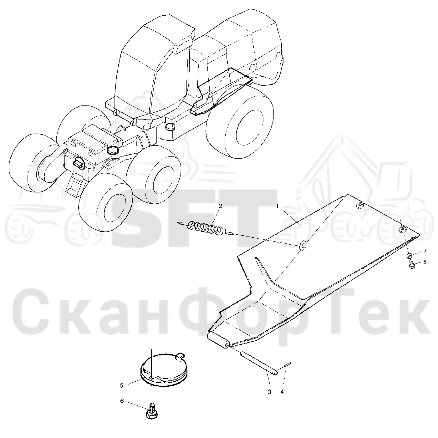 Схема: Valmet / Лесозаготовительные машины / Valmet 921 / Valmet 921 Ch -13270 / Valmet 921 Ch -13270 / Каталог запасных частей / шасси / Картеры нижние / Задний нижний картер