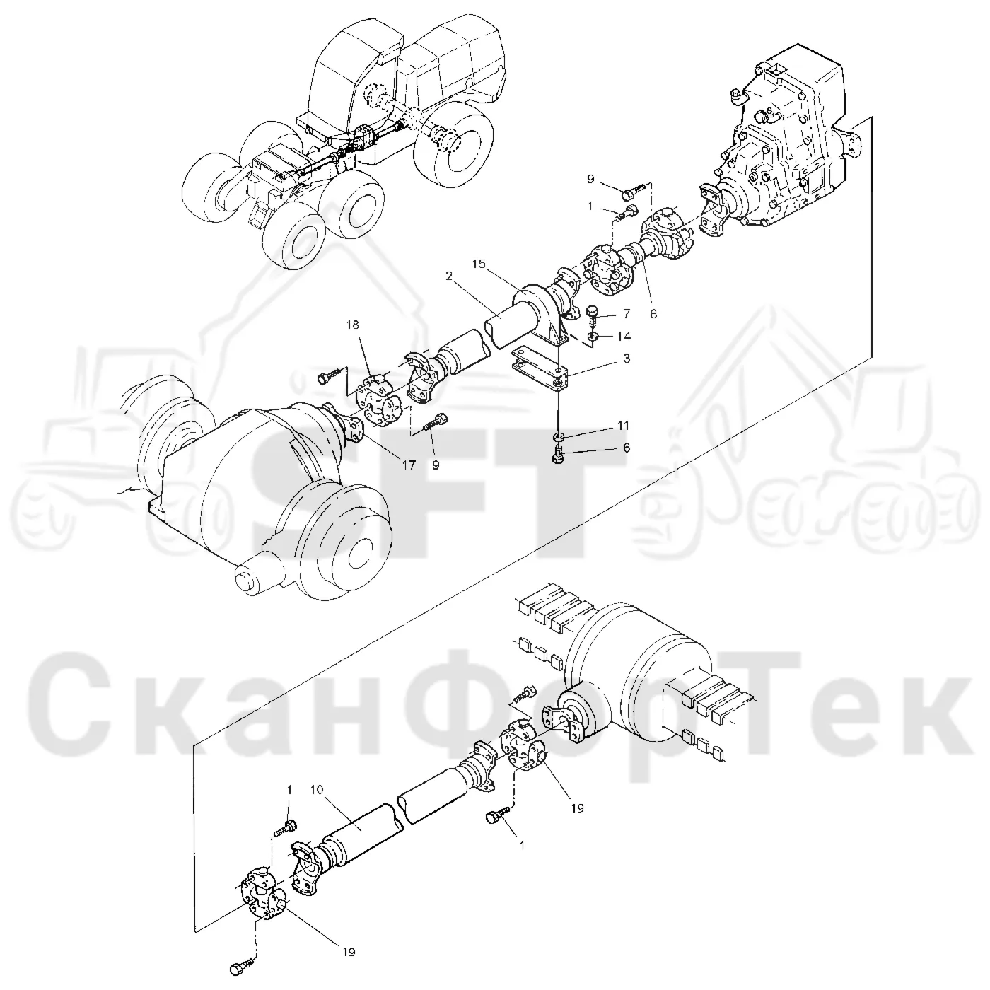 Схема: Valmet / Лесозаготовительные машины / Valmet 921 / Valmet 921 Ch -13270 / Valmet 921 Ch -13270 / Каталог запасных частей / Коробка передач / Силовая трансмиссия / Силовая трансмиссия