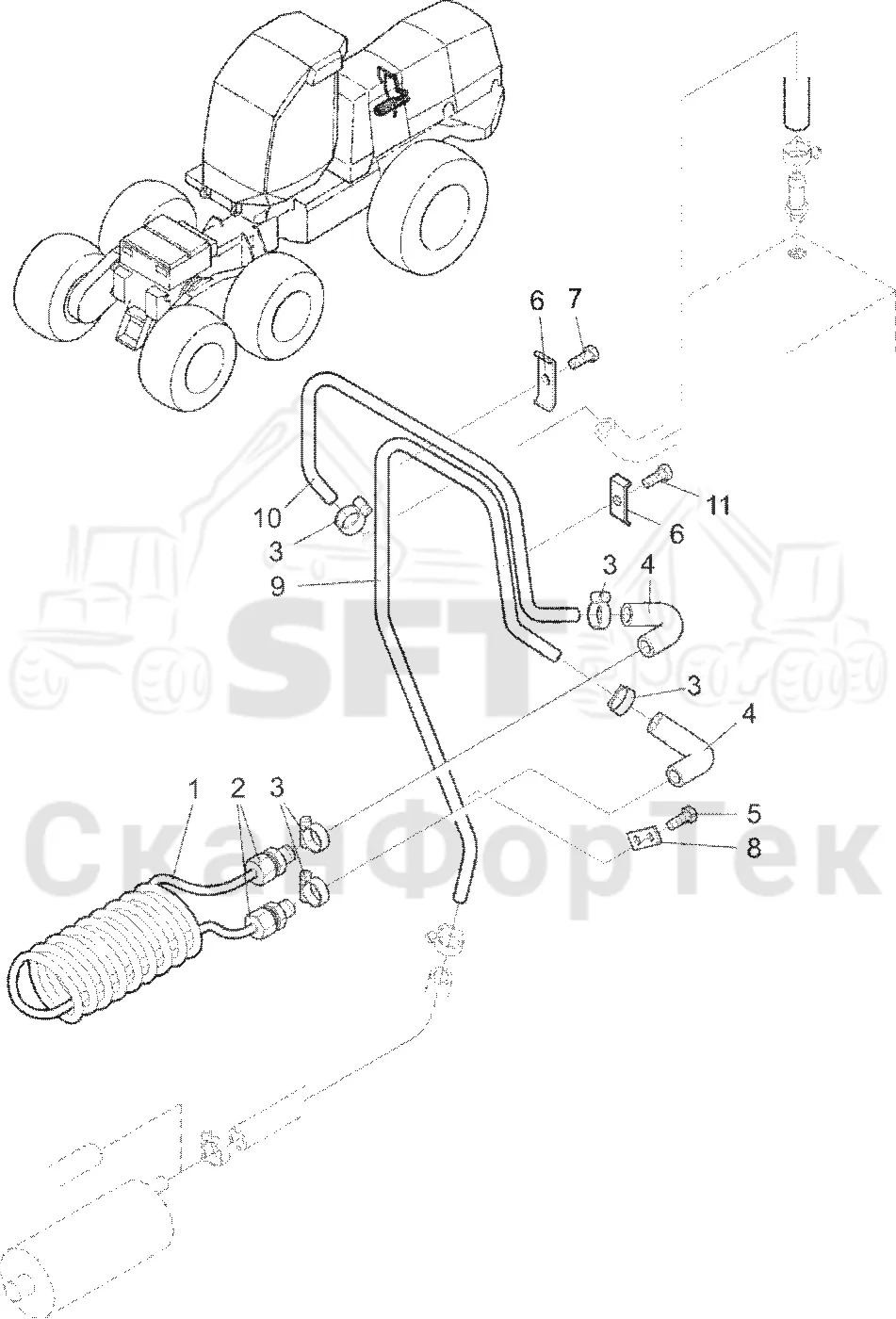 Схема: Valmet / Лесозаготовительные машины / Valmet 931 / Valmet 931 / Каталог запасных частей / Гидравлика / Бак гидравлики / Подогреватель бака гидравлики