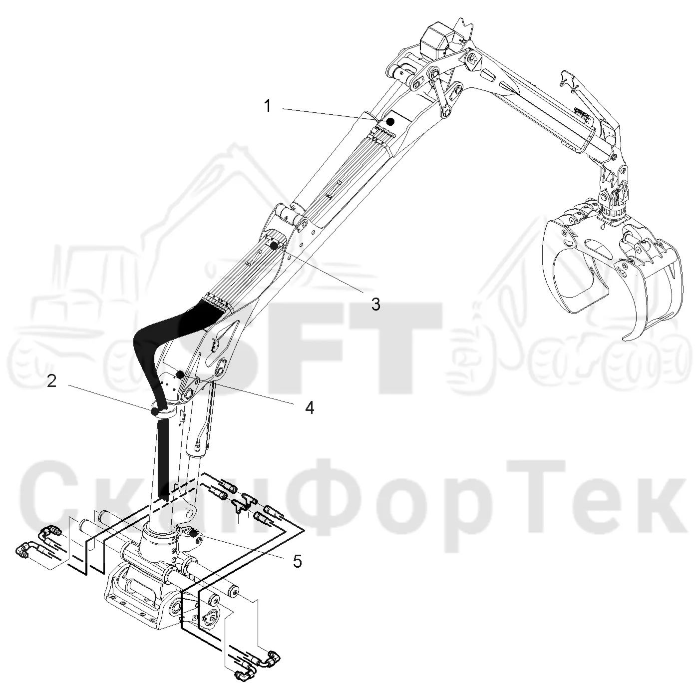 Схема: Valmet / Форвардер / Valmet 860.4 / Valmet 860.4 / Каталог запасных частей / Подъемный кран / Подъемный кран / Valmet CRF 11 Ch. V1001- / Каталог запасных частей / CRF 11 Combi Tilt 10m / CRF 11 Combi Tilt 10m