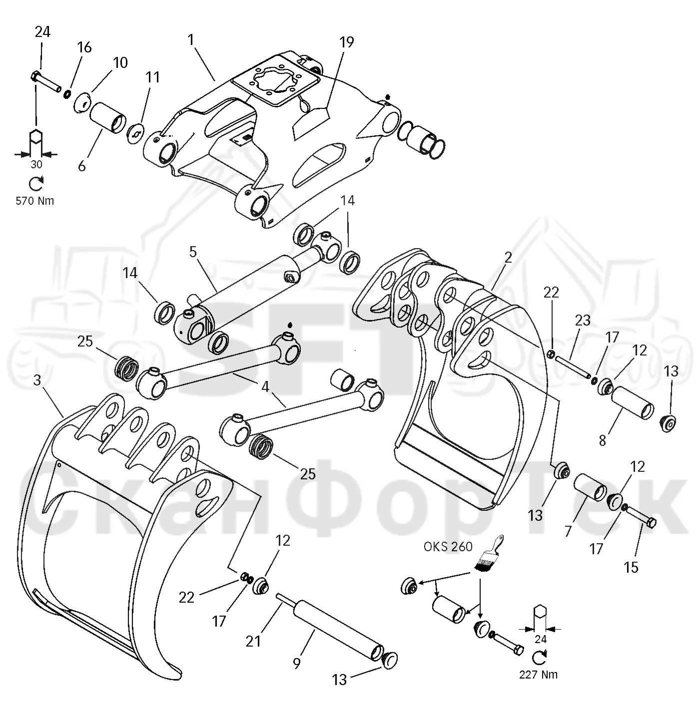 Схема: Valmet / Форвардер / Valmet 890.3 / Valmet 890.3 / Каталог запасных частей / Оборудование захвата / Захват / G 40 HD / Каталог запасных частей / G 40 HD Classic / Захват Classic