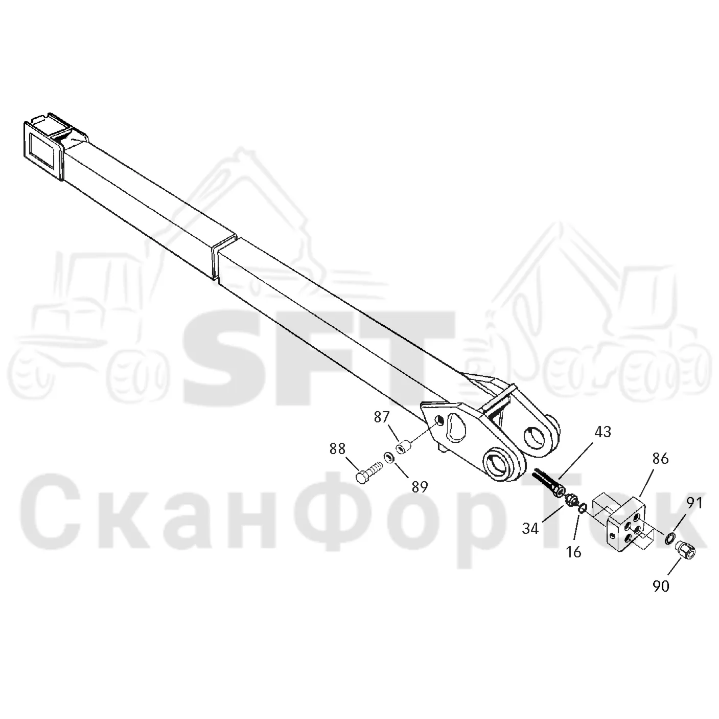Схема: Valmet / Форвардер / Valmet 830.3 / Valmet 830.3 / Каталог запасных частей / Подъемный кран / Подъемный кран / Valmet CRF 5 Ch. V1001- / Каталог запасных частей / Удлинитель стрелы / Элементы гидравлической системы / Трубопроводы и шланги. Внутренней стрелы ProTec