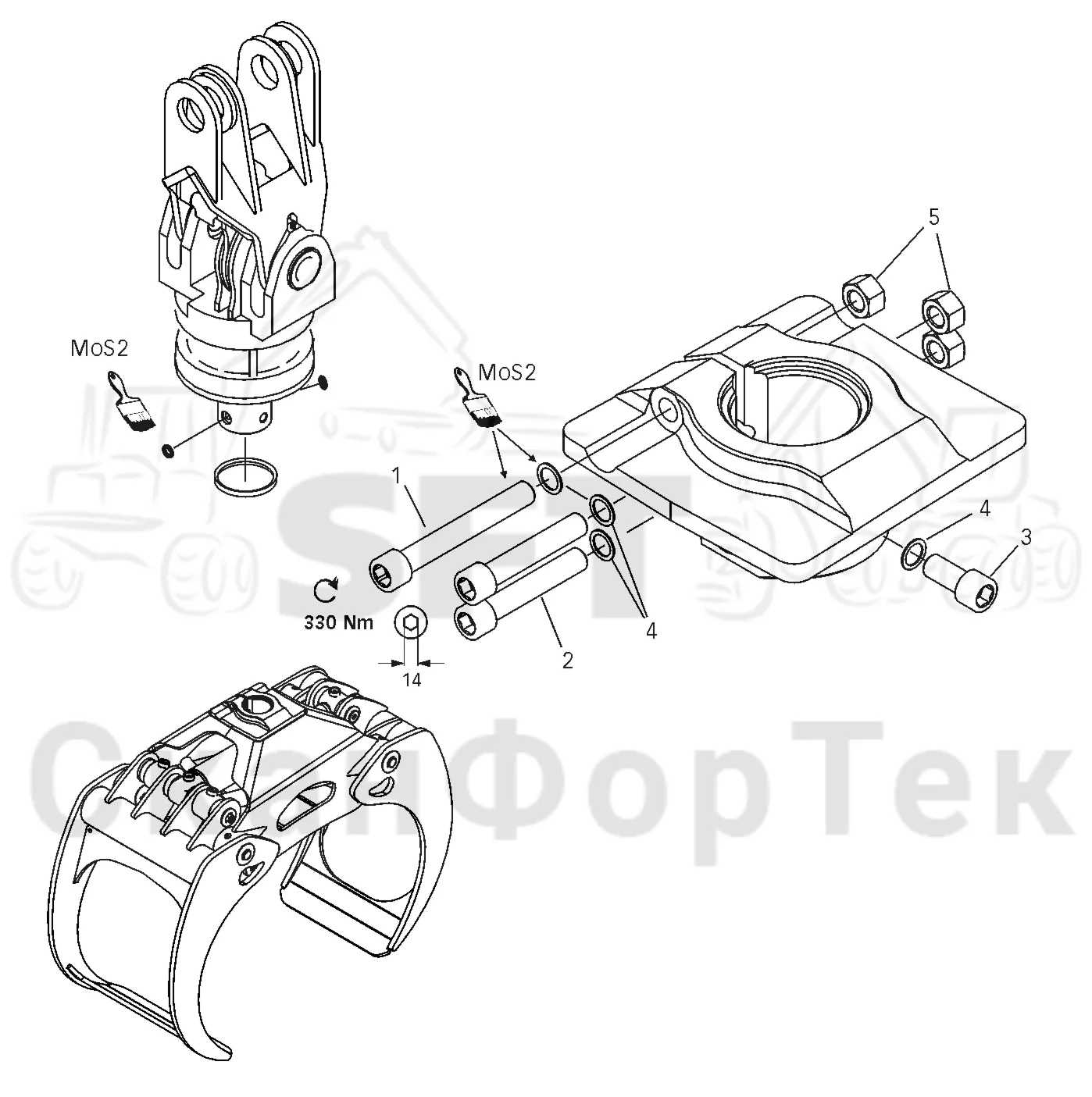 Схема: Valmet / Форвардер / Valmet 840.3 / Valmet 840.3 Ch. 311174- / Valmet 840.3 Ch. 311174- / Каталог запасных частей / Оборудование захвата / Захват / Valmet G36 / Каталог запасных частей / G 36; V1001- / G 36 Protec / Сборочный комплект ProTec