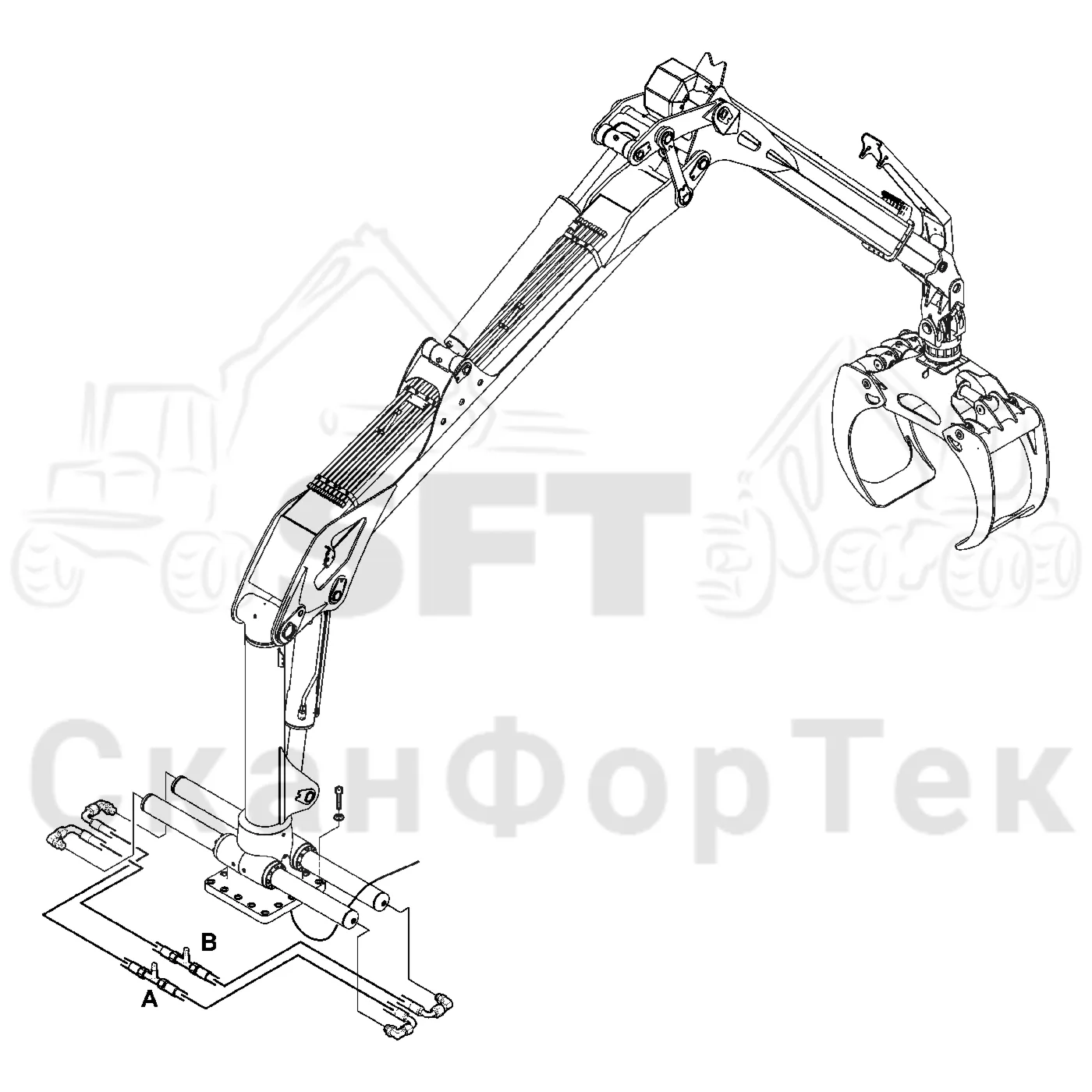 Схема: Valmet / Форвардер / Valmet 840.4 / Valmet 840.4 / Каталог запасных частей / Подъемный кран / Подъемный кран / Valmet CRF 8.1 Ch. V1001- / Каталог запасных частей / CRF 8.1 / CRF 8.1 / Подъемный кран