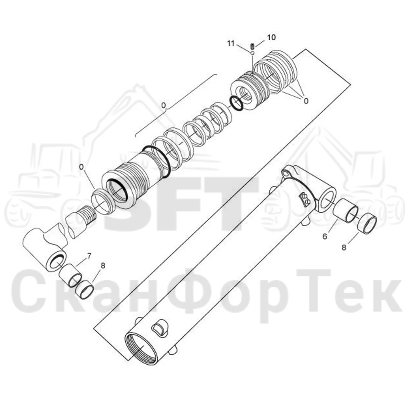 Схема: Valmet / Форвардер / Valmet 860.4 / Valmet 860.4 / Каталог запасных частей / Подъемный кран / Подъемный кран / Valmet CRF 11 Ch. V1001- / Каталог запасных частей / CRF 11 Combi 10m / CRF 11 Combi 10m / Подъемный кран / Подъемный цилиндр гидравлики / Подъемный цилиндр
