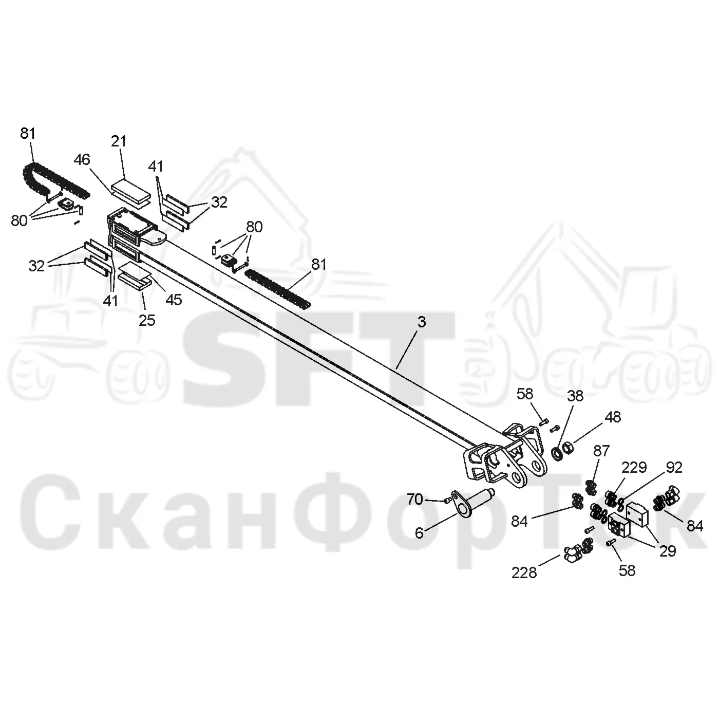 Схема: Valmet / Форвардер / Valmet 860.3 / Valmet 860.3 / Каталог запасных частей / Подъемный кран / Подъемный кран / Valmet CRF 10 Ch. V1001- / Каталог запасных частей / Удлинитель стрелы / Стрела / Телескопическая стрела, внутренняя