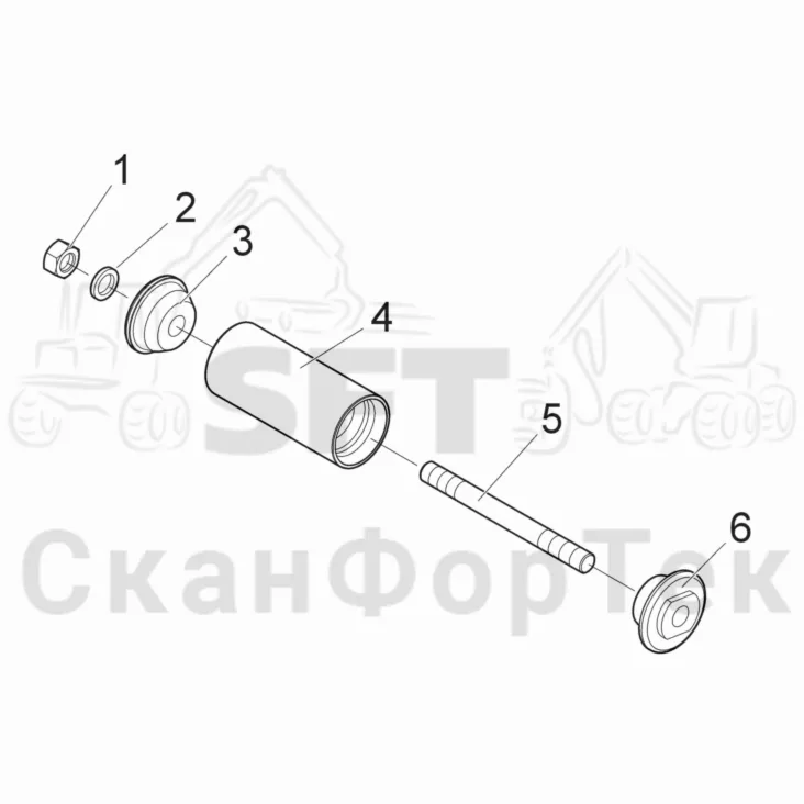 Схема: Valmet / Форвардер / Valmet 860.4 / Valmet 860.4 / Каталог запасных частей / Подъемный кран / Подъемный кран / Valmet CRF 11 Ch. V1001- / Каталог запасных частей / CRF 11 Combi Tilt / CRF 11 Combi Tilt / Набор для цапфы