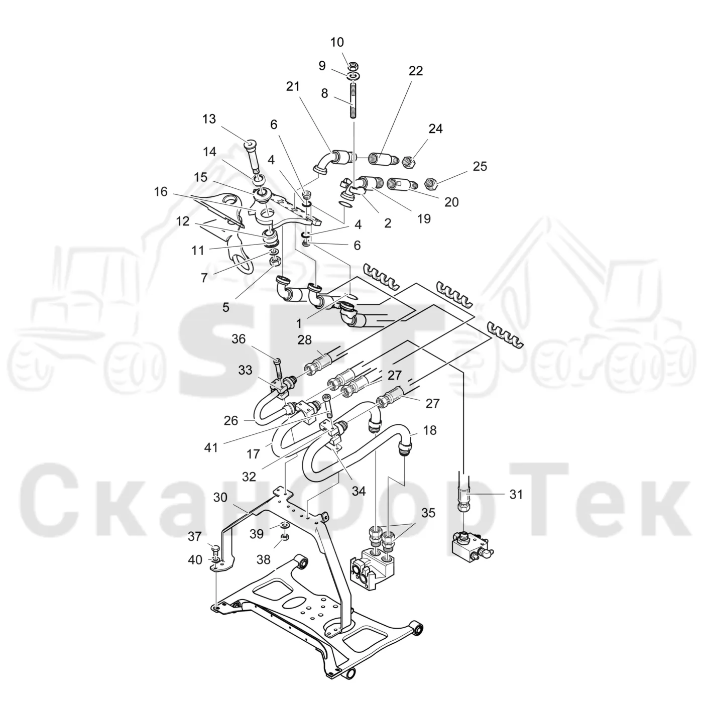 Схема: Valmet / Лесозаготовительные машины / Valmet 941 / Valmet 941 Ch 12071- / Valmet 941 Ch 12071- / Каталог запасных частей / Лесозаготовительное оборудование / Головка лесозаготовительной машины / Valmet 370 E / Valmet 370 E / Upgrade to Ch.11235 / Каталог запасных частей / Поворотные устройства и звенья / Головка подъемного крана экскаватора