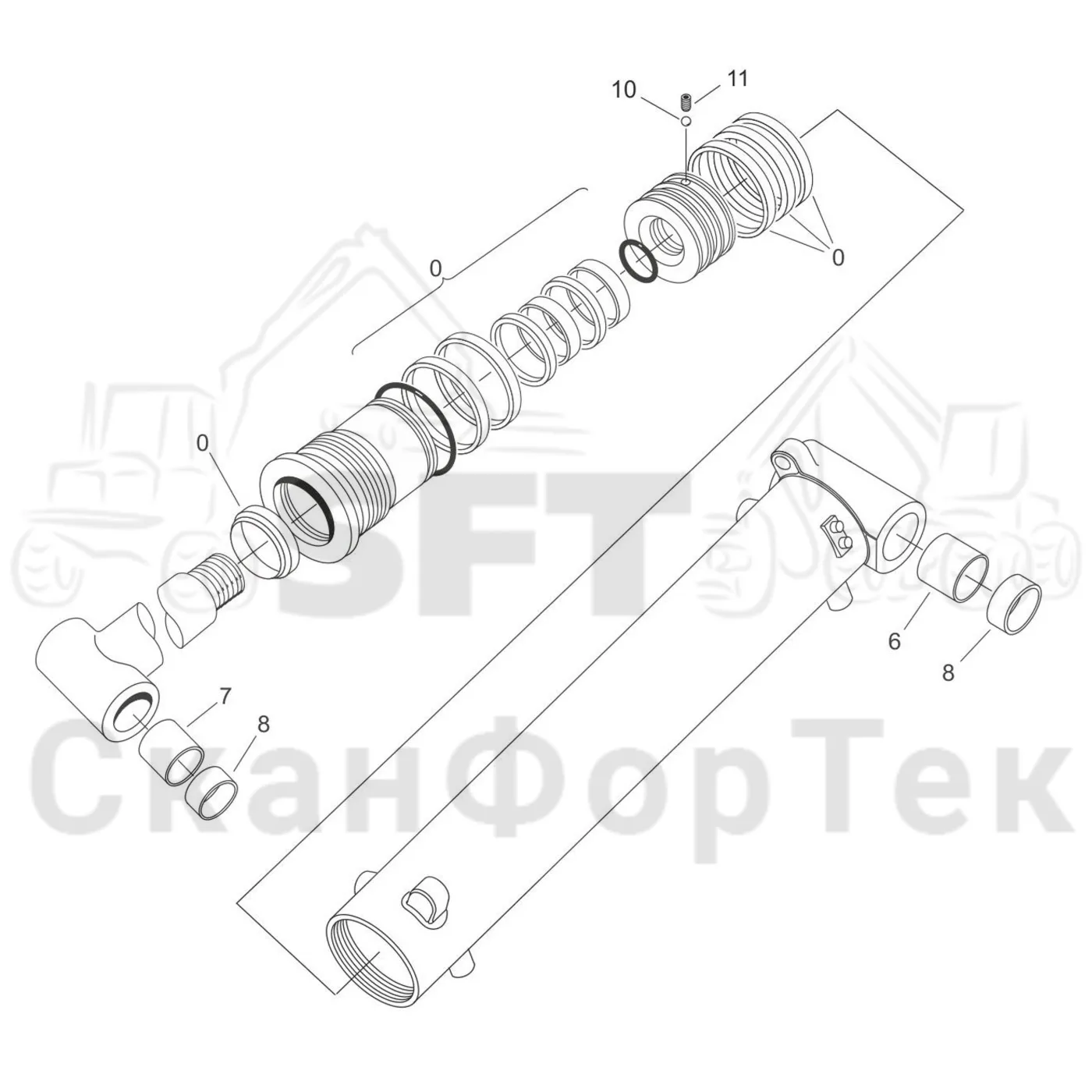 Схема: Valmet / Форвардер / Valmet 840.4 / Valmet 840.4 / Каталог запасных частей / Подъемный кран / Подъемный кран / Valmet CRF 8.1 Ch. V1001- / Каталог запасных частей / CRF 8.1 Combi ProTec 10m / CRF 8.1 Combi ProTec 10m / Подъемный кран / Подъемный цилиндр гидравлики / Подъемный цилиндр