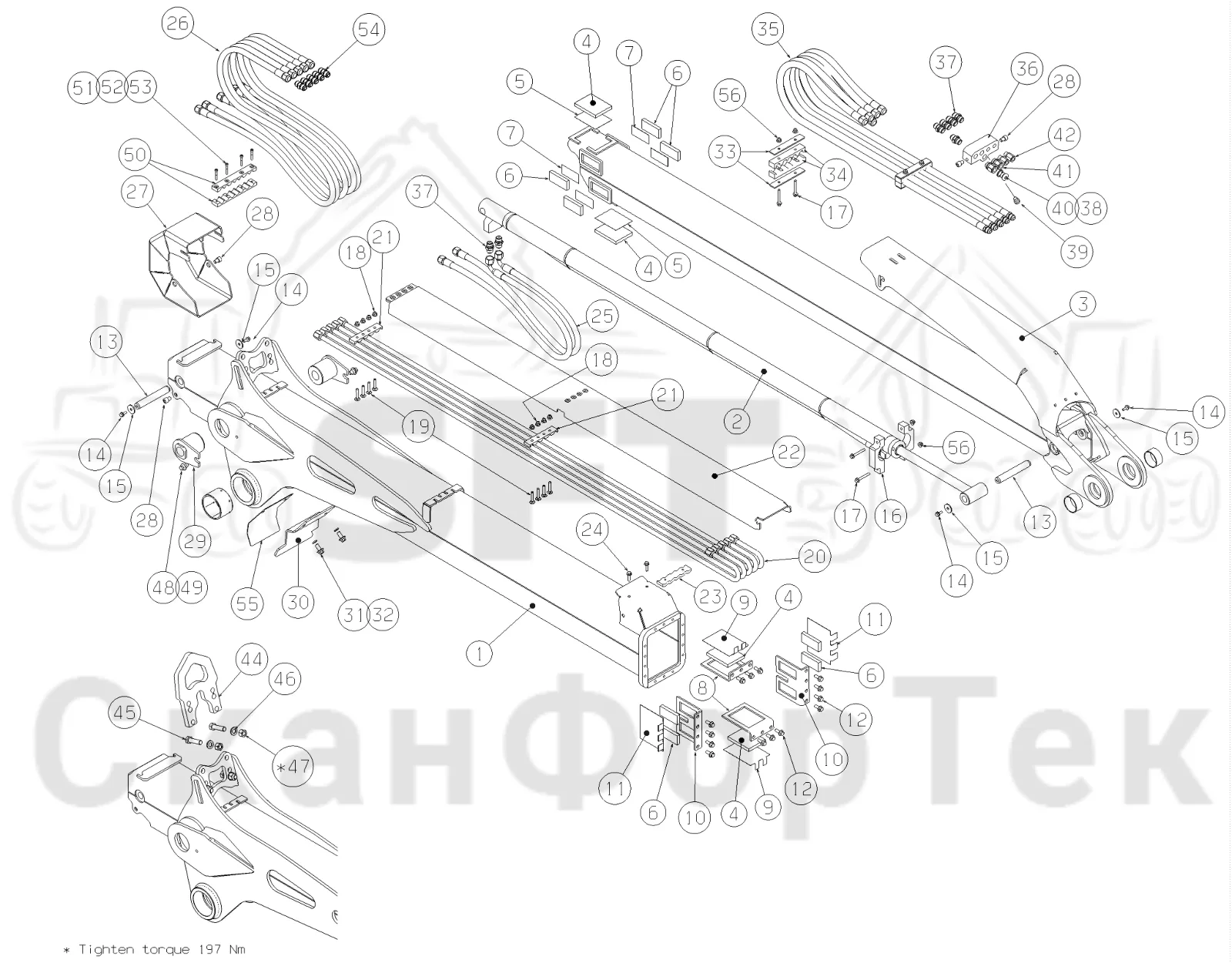 Схема: Valmet / Форвардер / Valmet 840.3 / Valmet 840.3 Ch. 311174- / Valmet 840.3 Ch. 311174- / Каталог запасных частей / Подъемный кран / Подъемный кран / Valmet CRF 8.1 Ch. V1001- / Каталог запасных частей / CRF 8.1 ProTec / CRF 8.1 ProTec / Подъемный кран / Телескопическая стрела