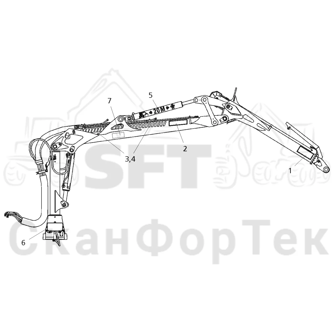 Схема: Valmet / Форвардер / Valmet 860.4 / Valmet 860.4 / Каталог запасных частей / Подъемный кран / Подъемный кран / Valmet CRF 11 Ch. V1001- / Каталог запасных частей / CRF 11 ProTec / CRF 11 ProTec / Подъемный кран / Бирки