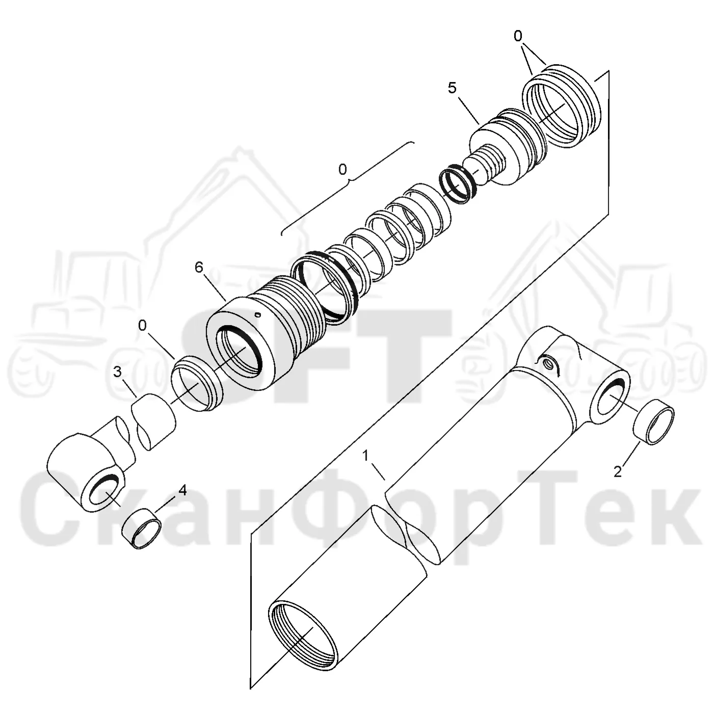 Схема: Valmet / Лесозаготовительные машины / Valmet 941 / Valmet 941 Ch 12071- / Valmet 941 Ch 12071- / Каталог запасных частей / Подъемный кран / Подъемные краны / CRH 24 / CRH 24 / Valmet CRH 24 Ch. V1001- / Каталог запасных частей / Первая стрела / Цилиндр / Поднимающий цилиндр  V1152-
