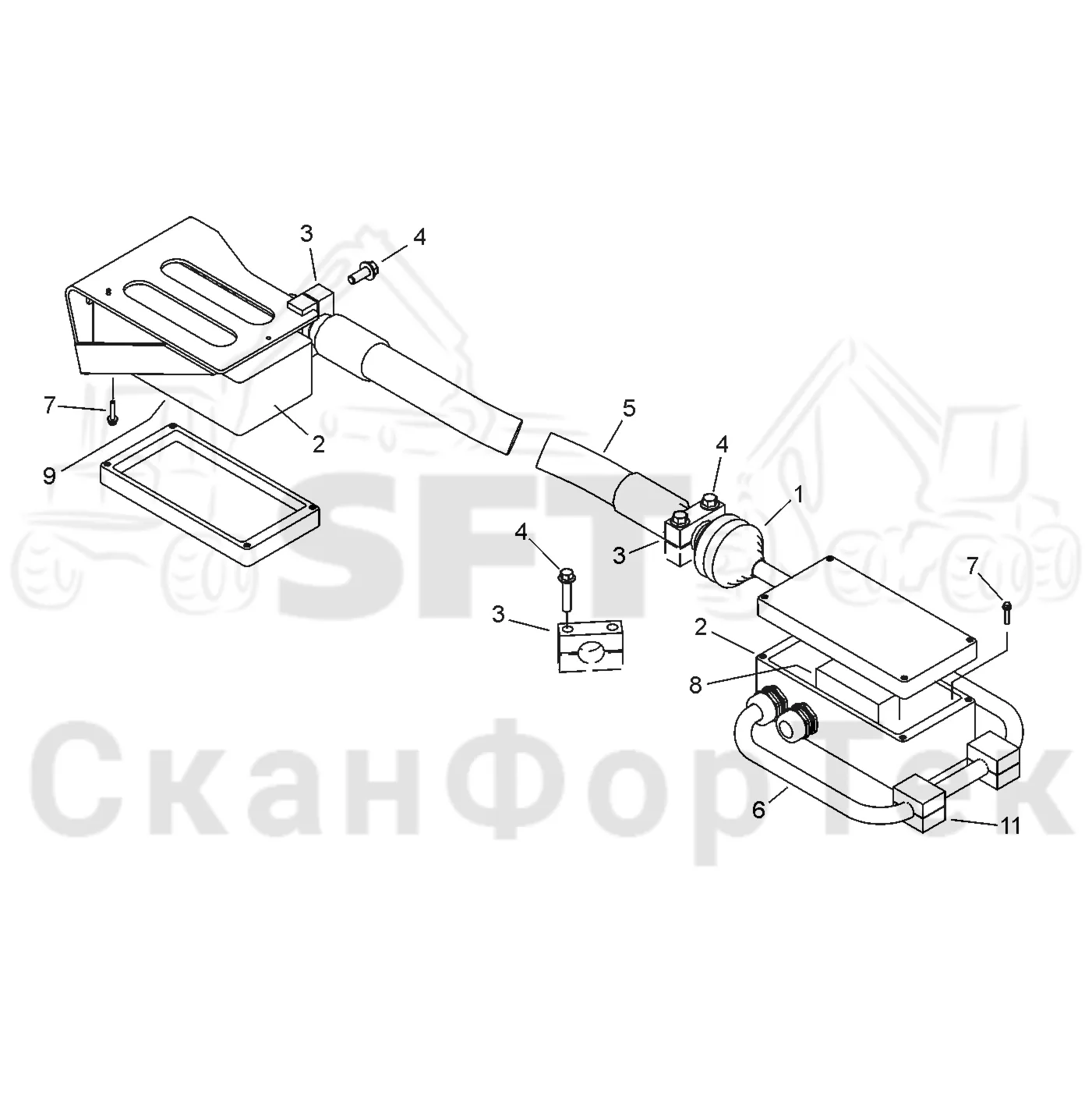 Схема: Valmet / Лесозаготовительные машины / Valmet 911.3 / Valmet 911.3 Ch - 311370 / Valmet 911.3 Ch - 311370 / Каталог запасных частей / Подъемный кран / Подъемные краны / CRH 18 / Каталог запасных частей / Первая стрела / Оборудование / Комплект электрооборудования