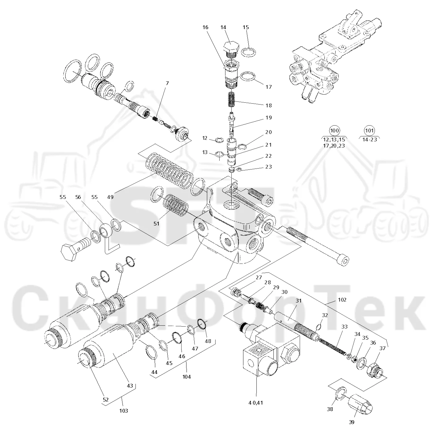 Схема: Valmet / Лесозаготовительные машины / Valmet 921 / Valmet 921 Ch 13271- / Valmet 921 Ch 13271- / Каталог запасных частей / Тормоза / Тормозной клапан / Тормозной клапан Safim