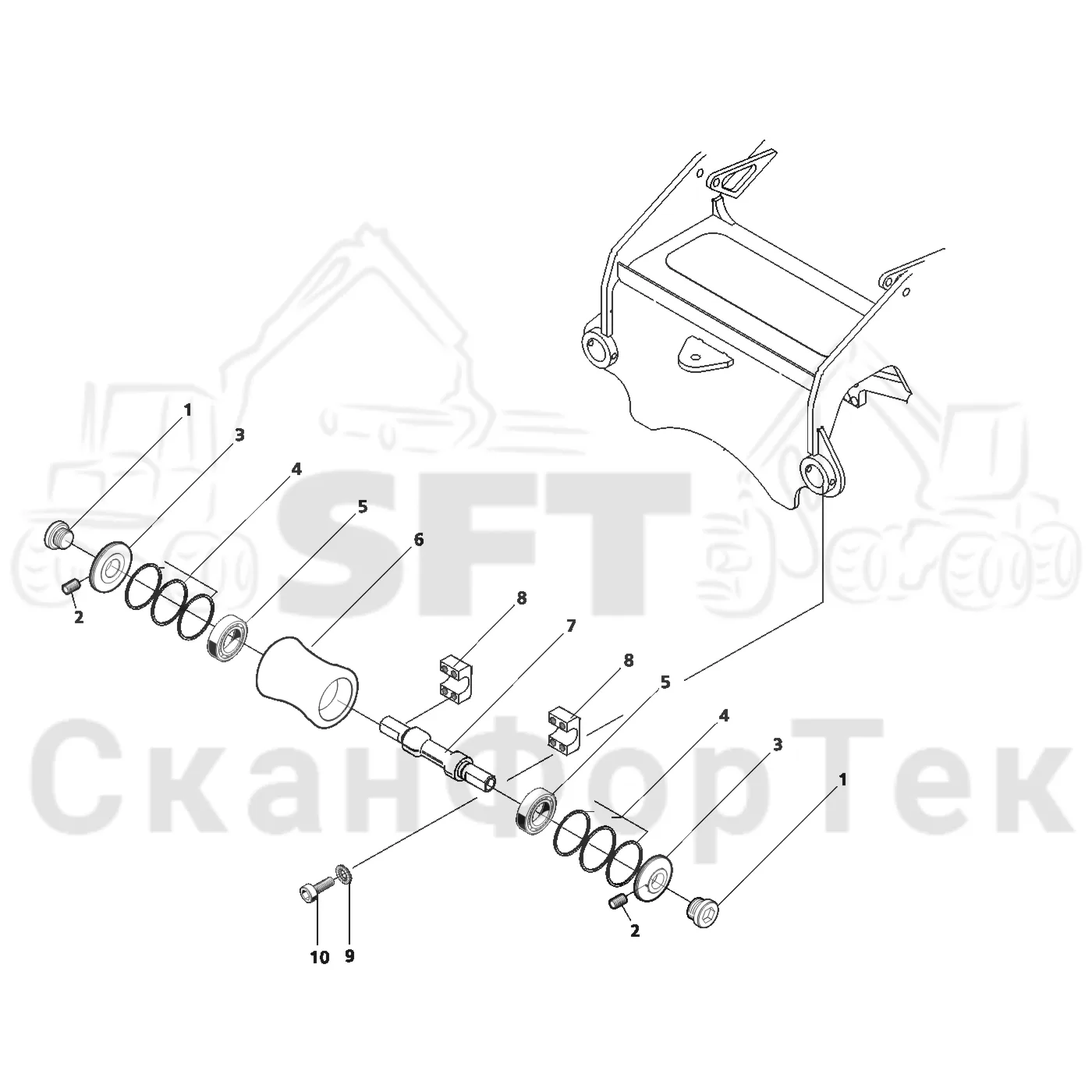 Схема: Valmet / Лесозаготовительные машины / Valmet 921 / Valmet 921 Ch -13270 / Valmet 921 Ch -13270 / Каталог запасных частей / Лесозаготовительное оборудование / Головка лесозаготовительной машины / Valmet 360 / Valmet 360 / Valmet 360 Ch. 11430- / Valmet 360 11430- / Каталог запасных частей / шасси / Опорный ролик передний