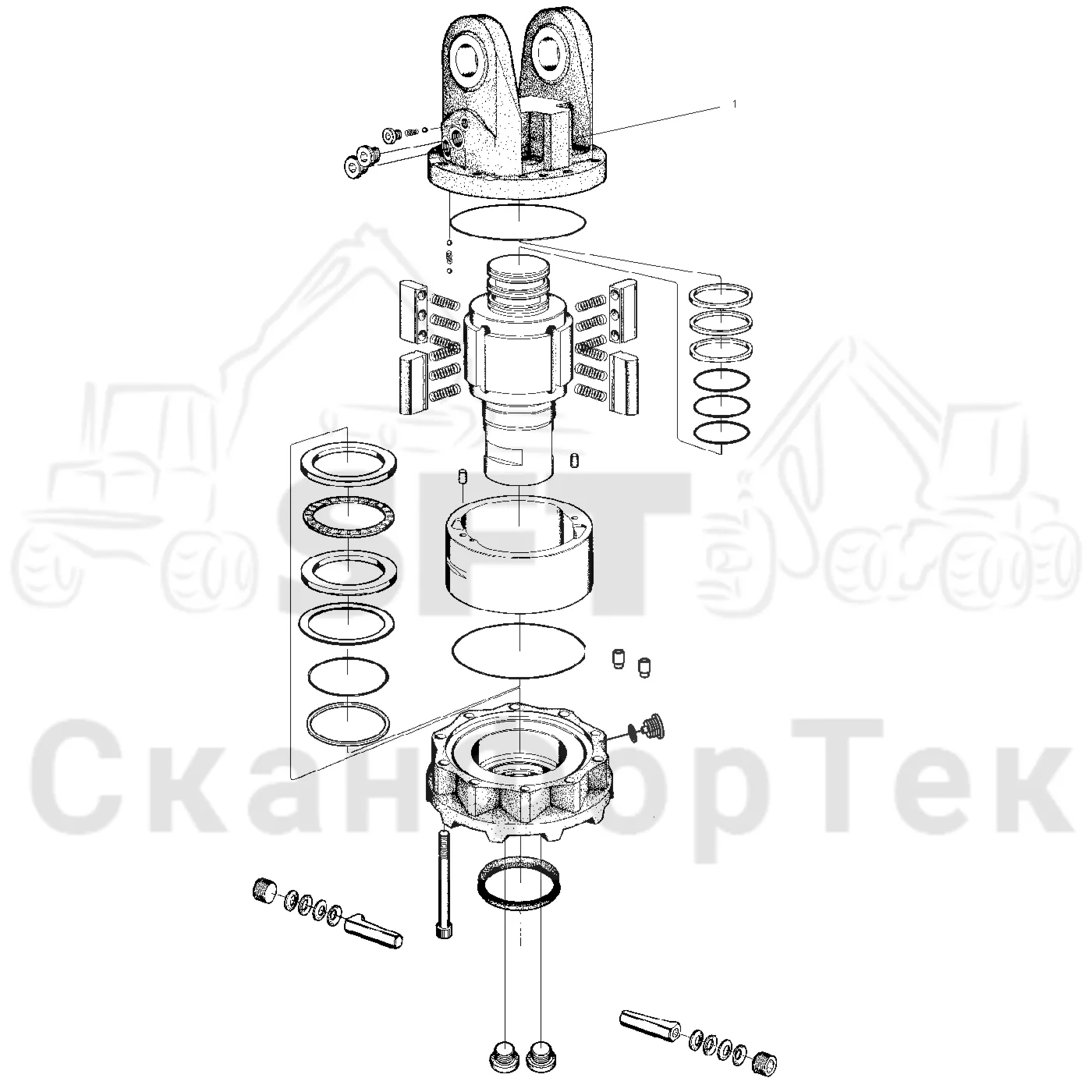 Схема: Valmet / Лесозаготовительные машины / Valmet 901.2 / Valmet 901.2 Ch. -211060 / Valmet 901.2 Ch. -211060 / Каталог запасных частей / Лесозаготовительное оборудование / Головка лесозаготовительной машины / Valmet 945.1 / Valmet 945.1 / Каталог запасных частей / Поворотные устройства и звенья / ротатор AV 12