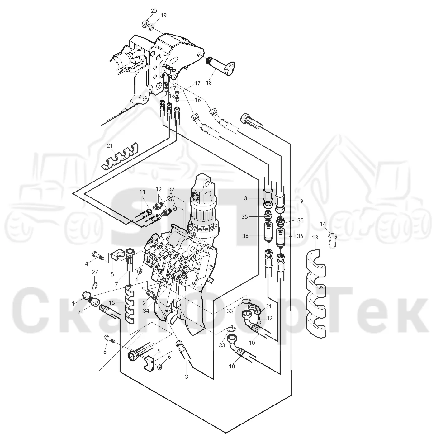 Схема: Valmet / Головки лесозаготовительной машины / Valmet 945 S2 / Valmet 945 S2 / Каталог запасных частей / Valmet 945 S2 / Поворотные устройства и звенья / Aieiaea iiauaiiiai e?aia, 1400
