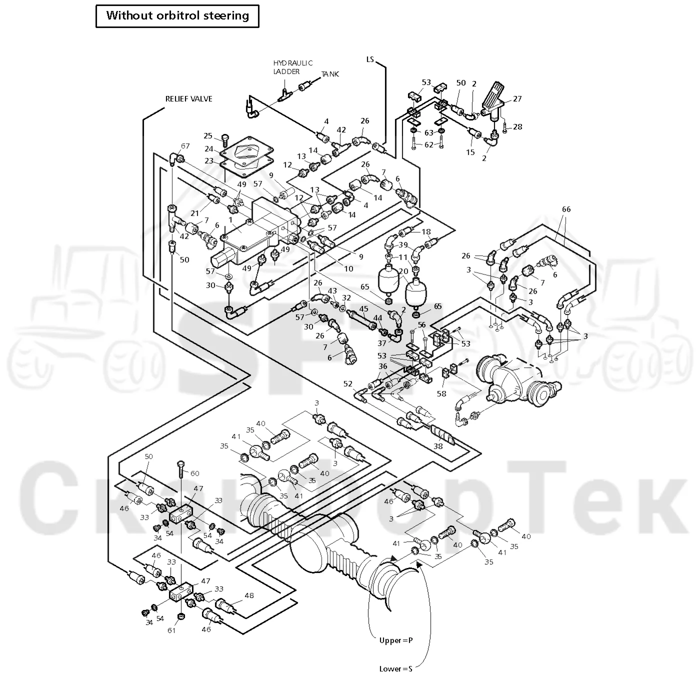 Схема: Valmet / Форвардер / Valmet 890.1 / Valmet 890.1  Ch. -117350, -119440 / Valmet 890.1  Ch. -117350, -11 / Каталог запасных частей / Тормоза / Тормоза на 6 колес / Тормозная система на 6 колес