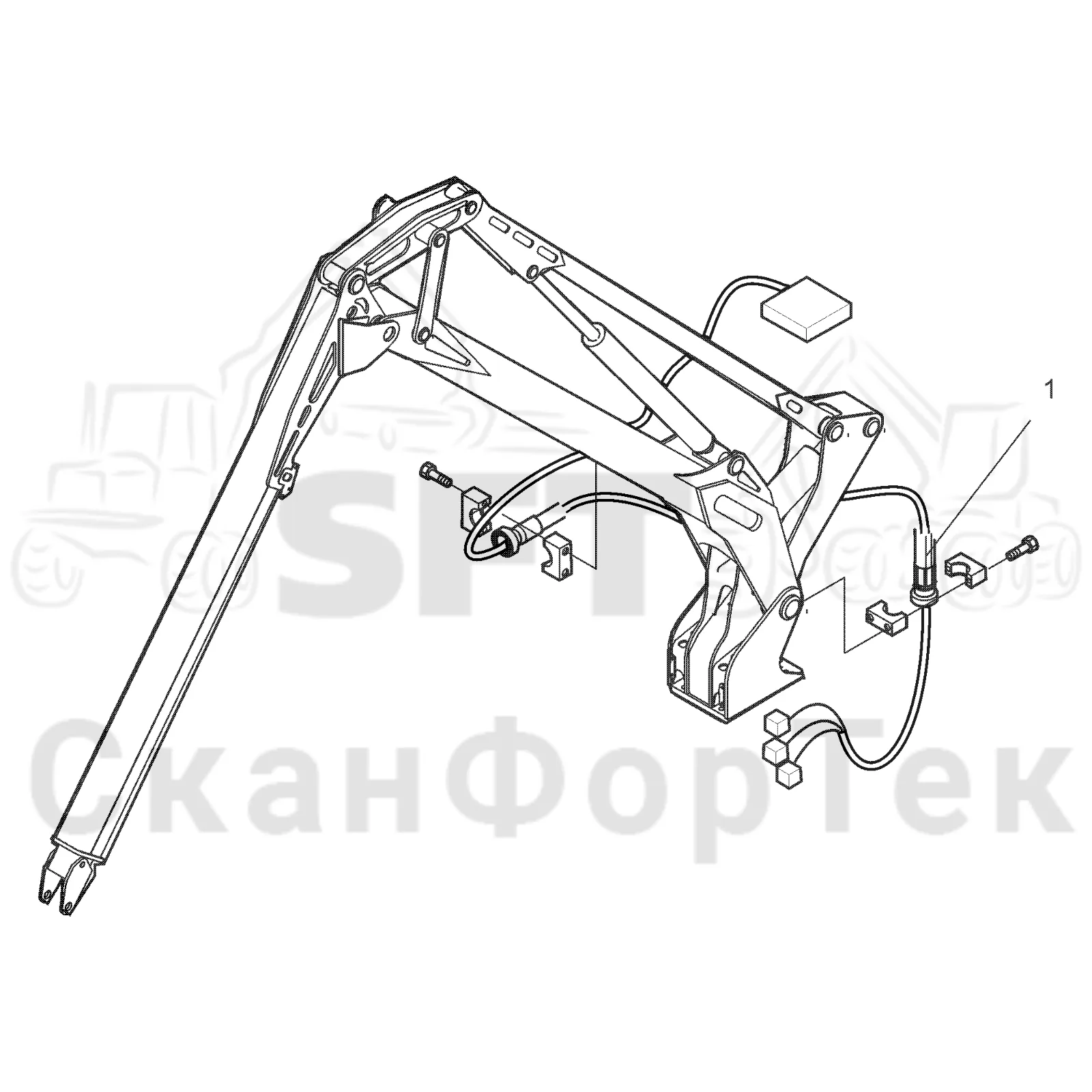 Схема: Valmet / Форвардер / Valmet 890.3 / Valmet 890.3 / Каталог запасных частей / Оборудование захвата / Захват / Valmet 901.2 Ch. -211060 / Каталог запасных частей / Подъемный кран / Комплект электрооборудования / 900 Головки лесозаготовительной машины / CRH 16 crane