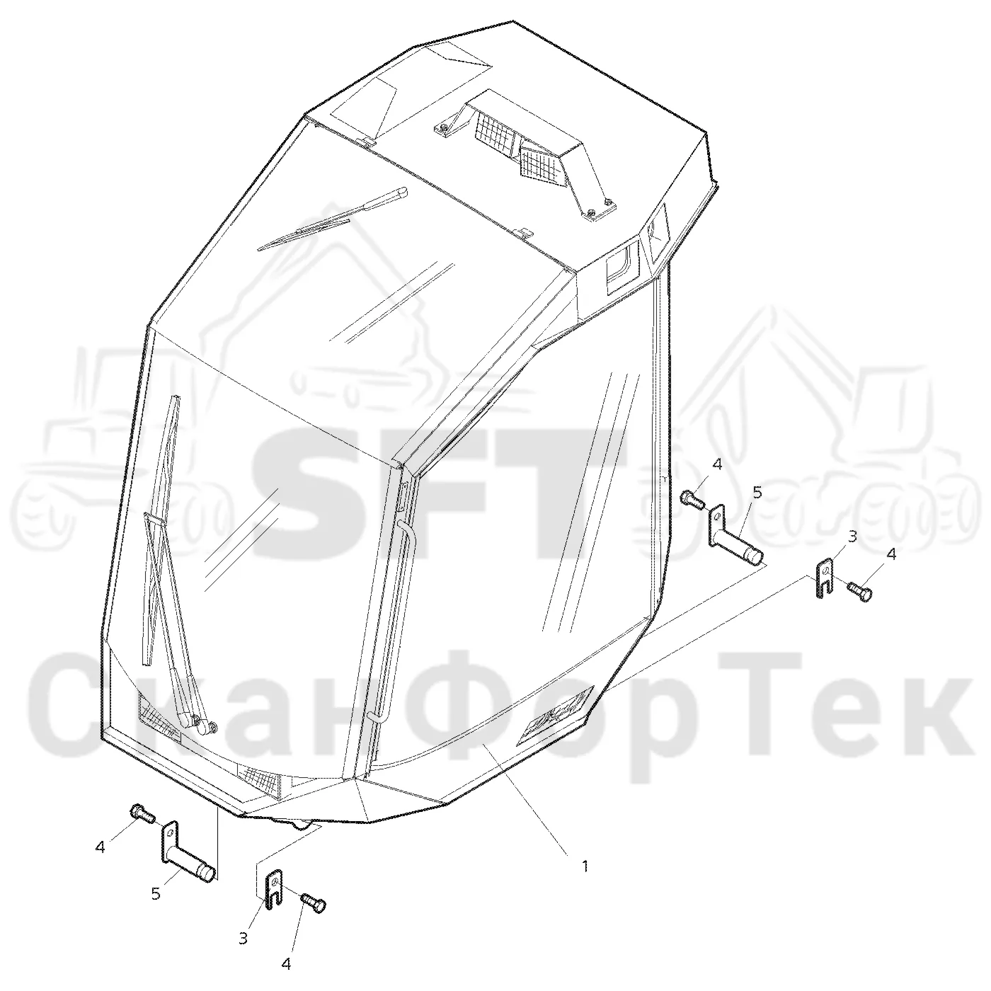 Схема: Valmet / Лесозаготовительные машины / Valmet 921 / Valmet 921 Ch 13271- / Valmet 921 Ch 13271- / Каталог запасных частей / Кабина / Кабина / Кабина монтаж / Кабина монтаж WCB