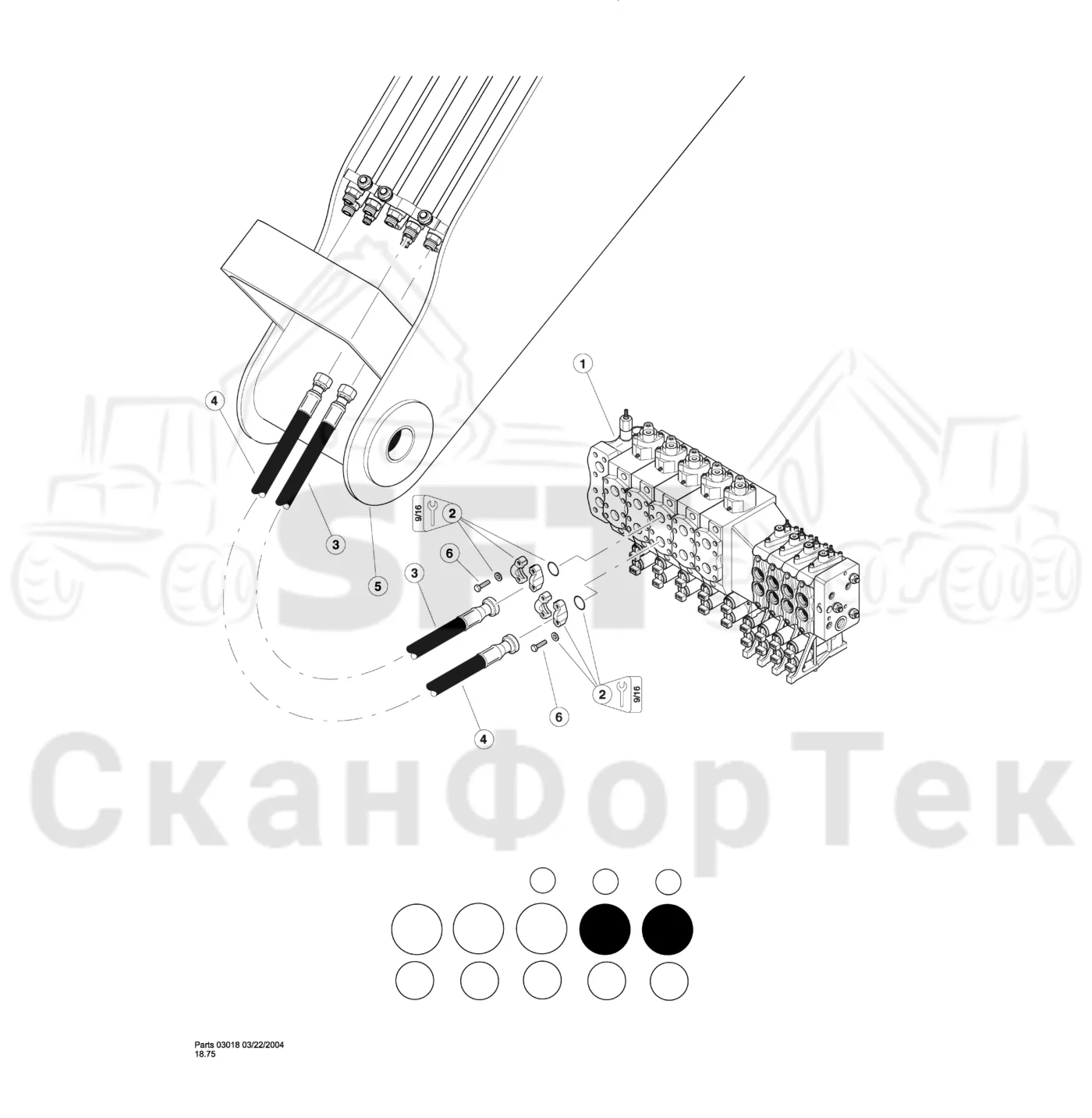 Схема: Valmet / Лесозаготовительные машины / Valmet 901TX / Valmet 901TX / Каталог запасных частей / Тормоза / Тормоза / Bar Saw & Intermittent Disc Saw Hydraulics / Telescopic Function