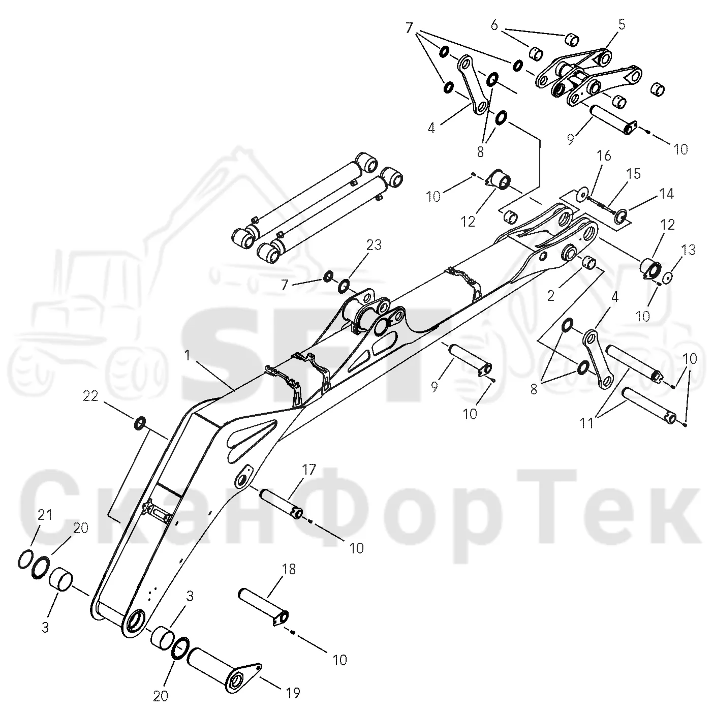 Схема: Valmet / Лесозаготовительные машины / Valmet 941 / Valmet 941 Ch -12070 / Valmet 941 Ch -12070 / Каталог запасных частей / Подъемный кран / Подъемные краны / CRH 24 / Каталог запасных частей / Первая стрела / Стрела / Основная стрела