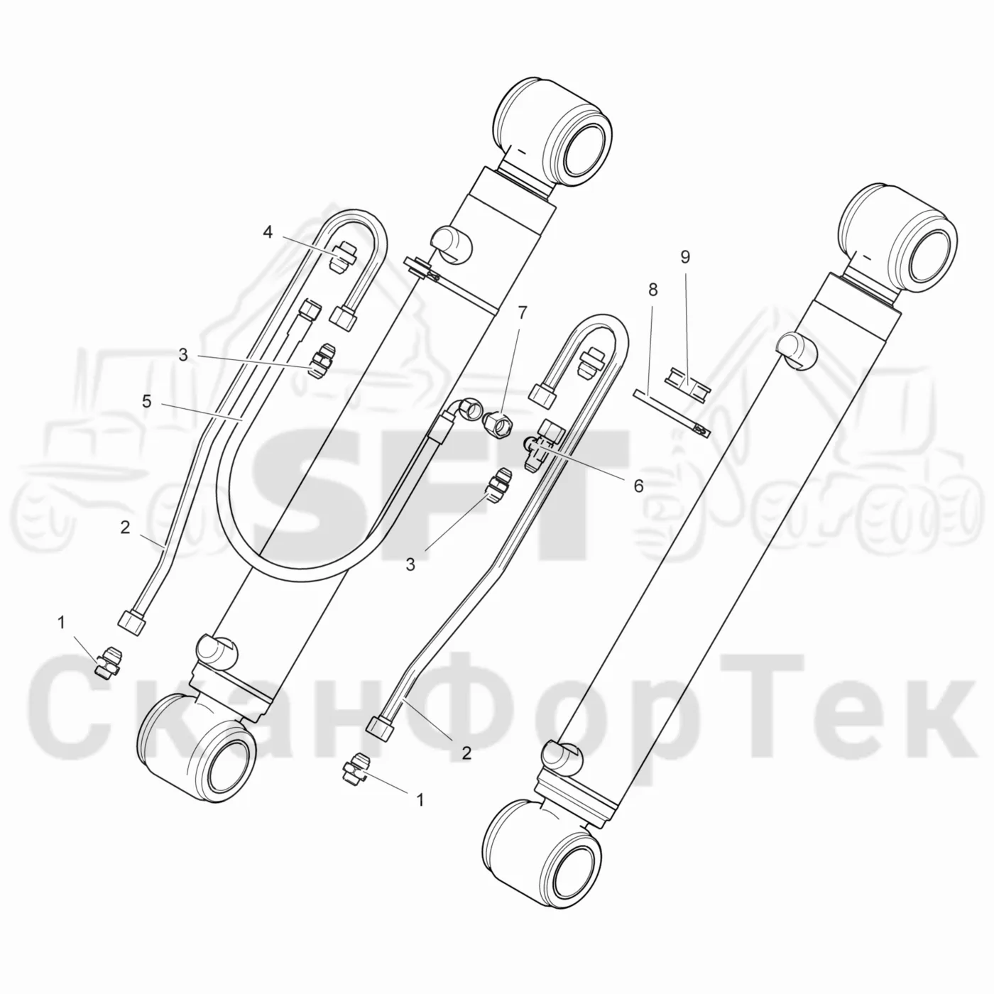 Схема: Valmet / Лесозаготовительные машины / Valmet 801 c / Valmet 801c Ch 11800- / Valmet 801c Ch 11800- / Каталог запасных частей / Коробка передач / Редуктор / Комплект шестерен редуктора / CRH 24 / Первая стрела / Элементы гидравлической системы / Подъемный цилиндр. Гидравлическая система