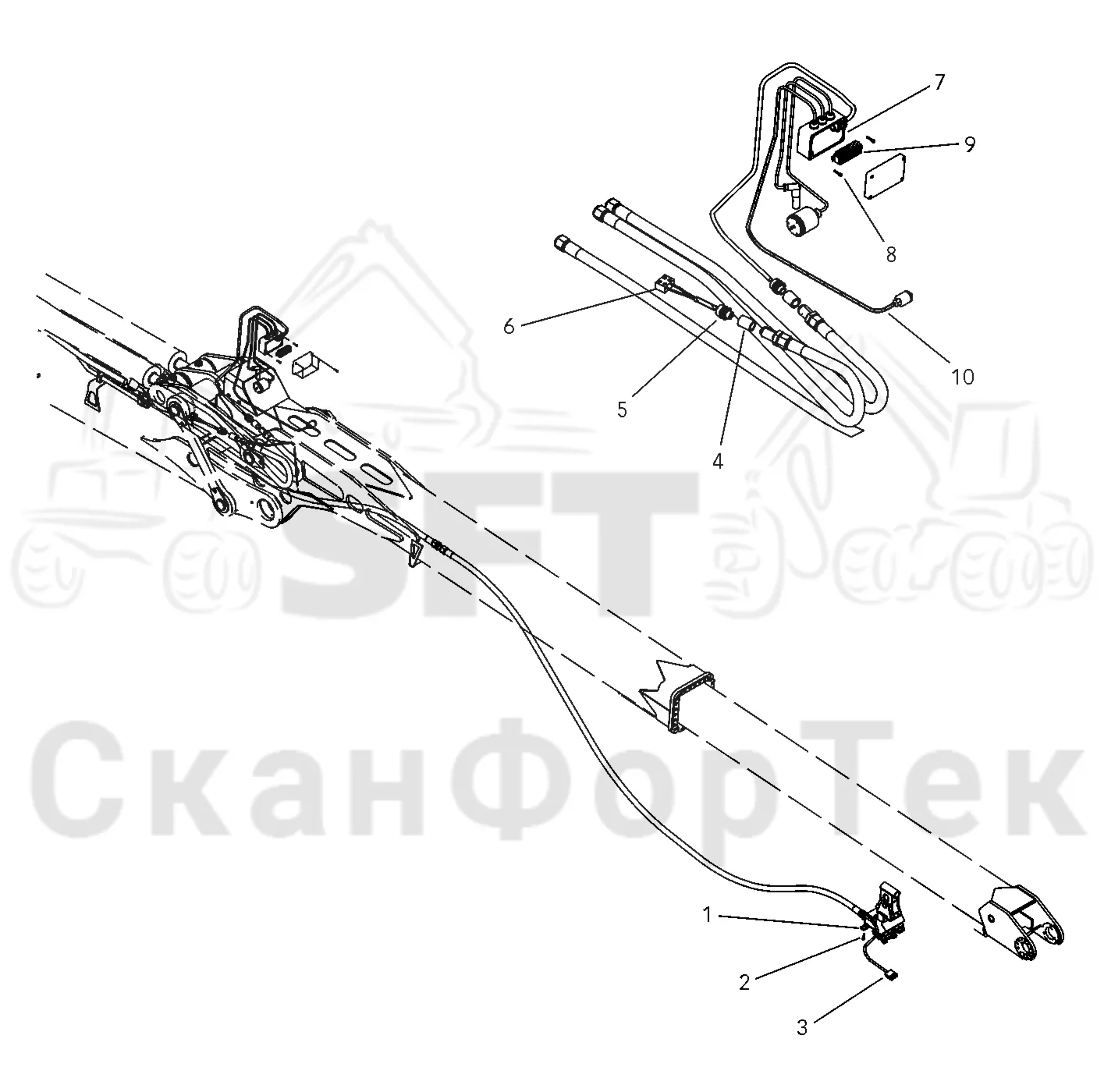 Схема: Valmet / Лесозаготовительные машины / Valmet 941.1 / Valmet 941.1 / Каталог запасных частей / Подъемный кран / Подъемные краны / CRH 24 / CRH 24 / Valmet CRH 24 Ch. V1001- / Каталог запасных частей / Вторая стрела / Оборудование / Комплект электрооборудования