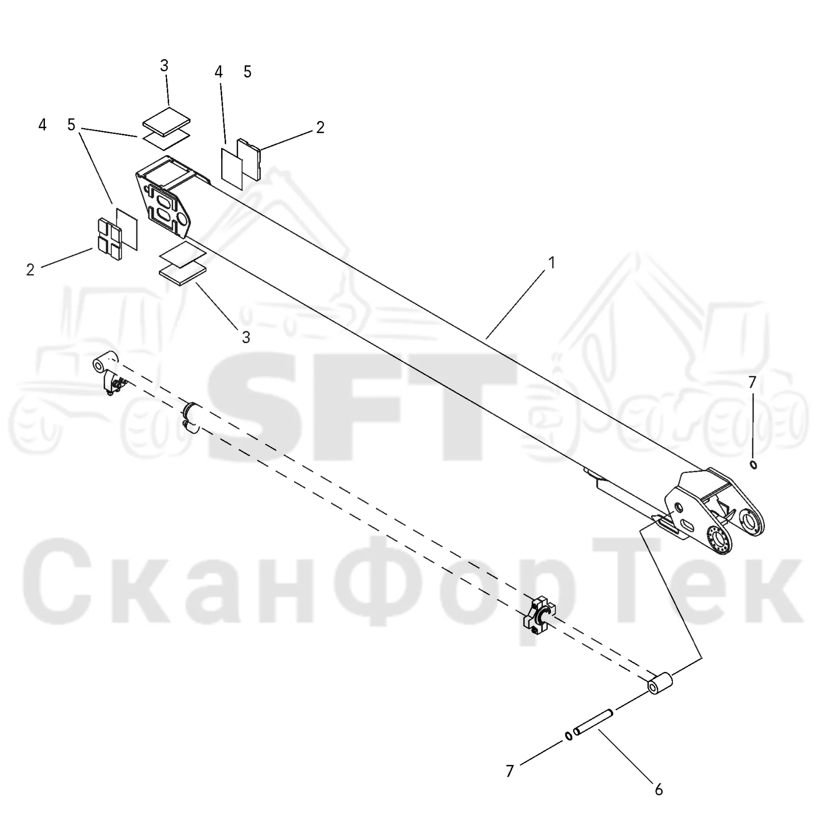 Схема: Valmet / Форвардер / Valmet 860.1 / Valmet 860.1 Ch. -115420 / Valmet 860.1 Ch. -115420 / Каталог запасных частей / Удлинитель стрелы / Стрела / Телескопическая стрела