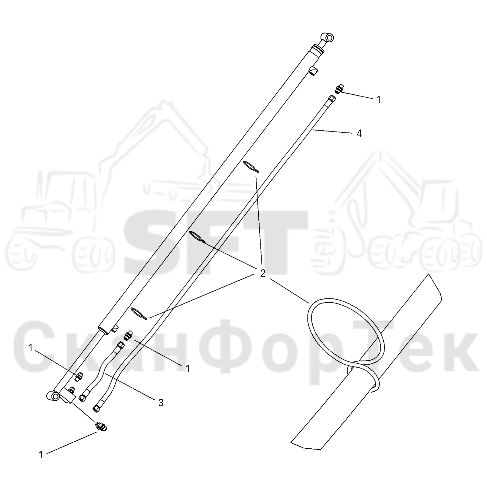 Схема: Valmet / Форвардер / Valmet 890.2 / Valmet 890.2 / Каталог запасных частей / Подъемный кран / Подъемный кран / CRF 14 Ch. -42177 / Каталог запасных частей / Удлинитель стрелы / Цилиндр / Гидравлика 8.5 m