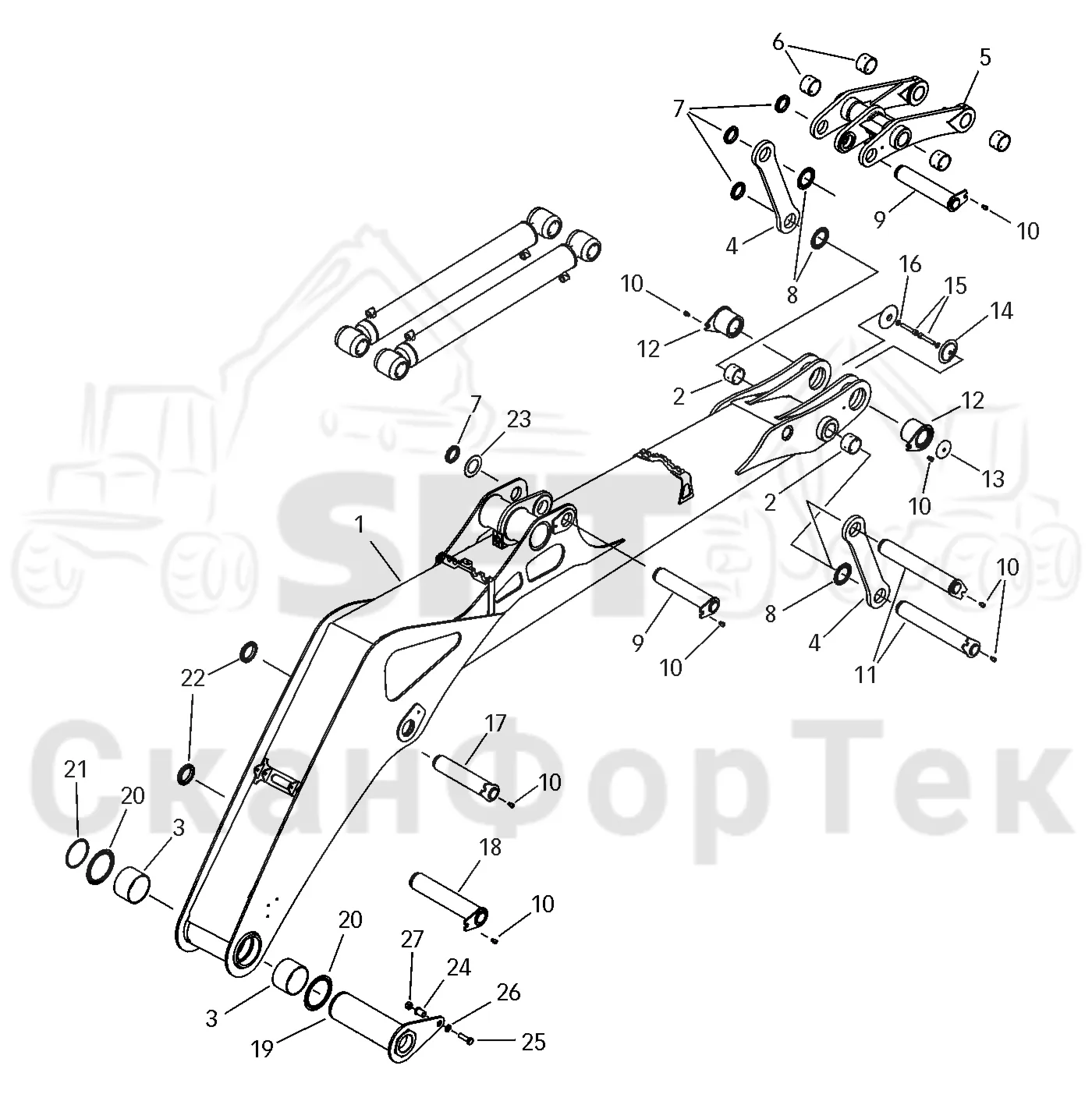 Схема: Valmet / Лесозаготовительные машины / Valmet 801 c / Valmet 801c Ch 11800- / Valmet 801c Ch 11800- / Каталог запасных частей / Коробка передач / Редуктор / Комплект шестерен редуктора / CRH 24 / Первая стрела / Стрела / Основная стрела 8.0  м