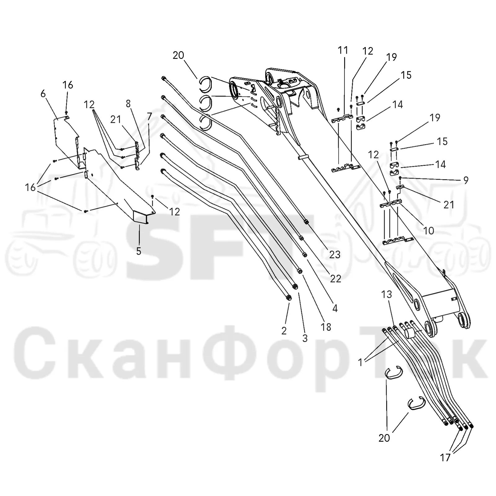 Схема: Valmet / Лесозаготовительные машины / Valmet 901.3 / Valmet 901.3 Ch. 311191- / Valmet 901.3 Ch. 311191- / Каталог запасных частей / Подъемный кран / Подъемные краны / CRH 15 / CRH 15 / CRH 15 Ch. -42172 / CRH 15 Ch. -42172 / Каталог запасных частей / Первая стрела / Элементы гидравлической системы / Основная стрела. Гидравлика